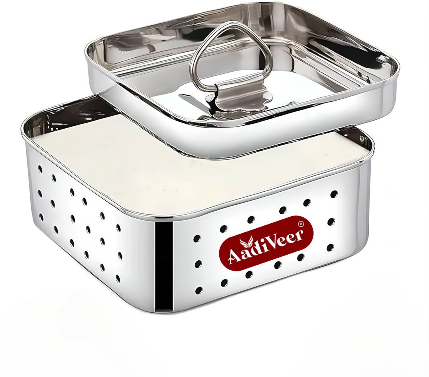 AadiVeer 550ml Paneer Maker | Tofu Maker | Sqaure Panner Mould With Lid Stainless Steel Steamer