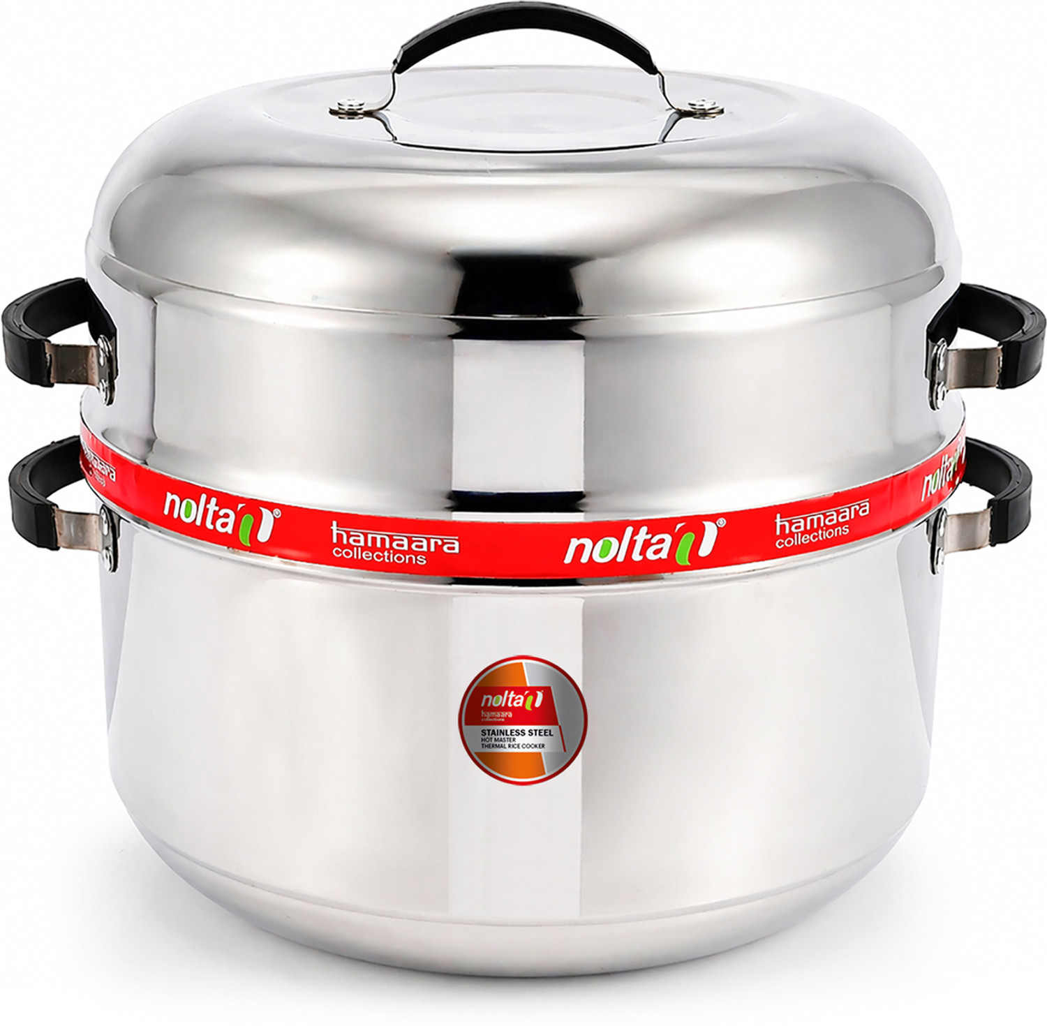 Image of Nolta Thermal 2KG Rice cooker, ISO Certified, Big SS Choodaarapetty with Pot & Gasket, Stainless Steel Steamer