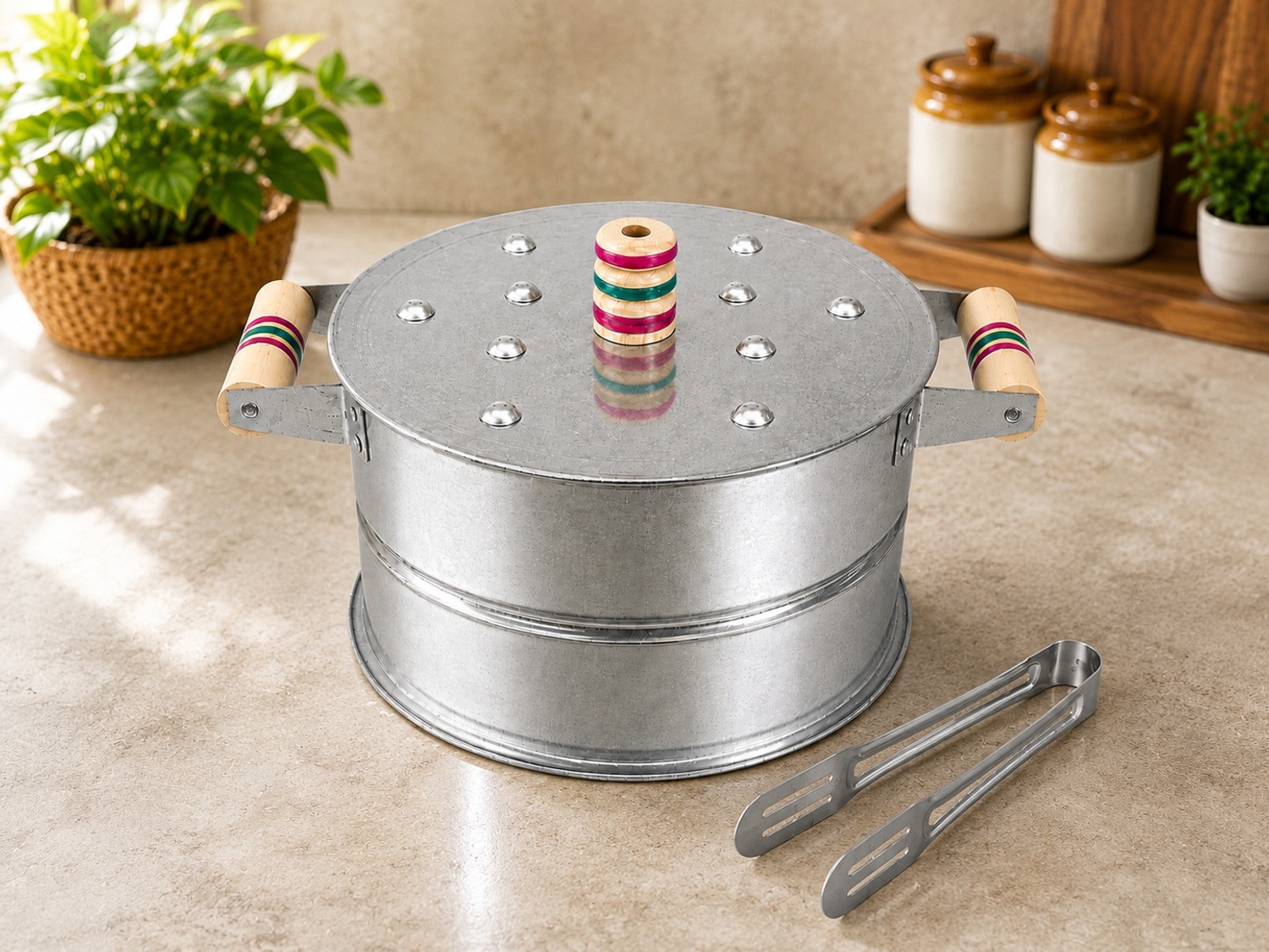Image of karishmaEdge Dal Bati maker | Baking Oven | Gas , charcoal and wood tandoor | Barbecue Grill Cast Iron Steamer