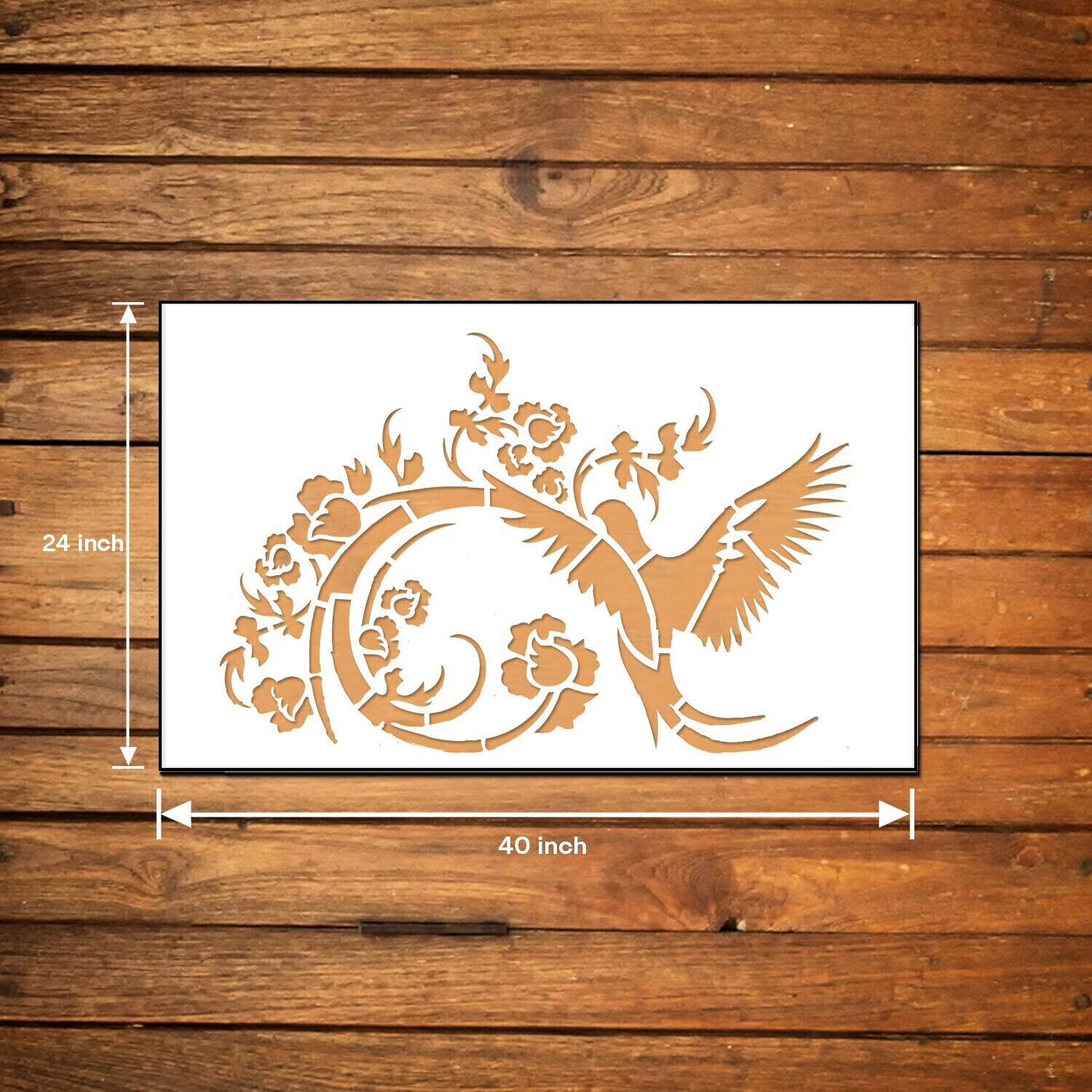 ARandNJ Painting Wall Stencils (Size :- 24 X 40 Inch) PATTERN- Freedom World Design Suitable For Home Wall Decor Stencil
