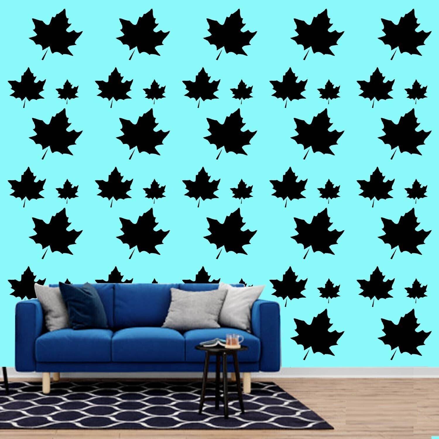 ARandNJ (Size :- 16X24 Inch) Pack of 1 Wall Stencils, Design :- Maple Winter Leaf DIY Reusable Painting Suitable For Home Decor, Ceiling, Craft & Floors Decoration Pattern Style-40247 Modern Wall Arts Stencil