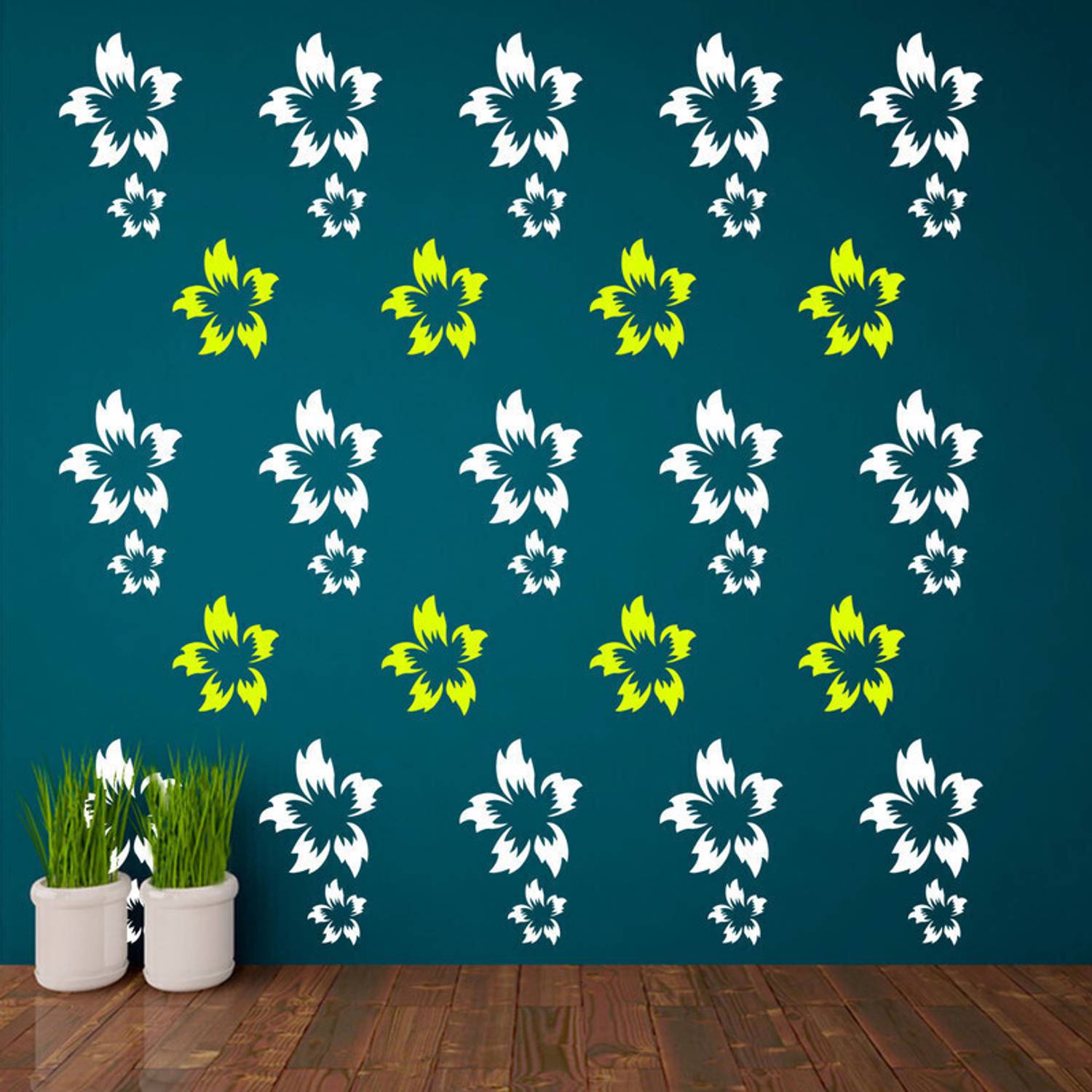 ARandNJ Stencils for wall painting (Size:- 16X24 Inch) "FLORAL" PATTERN THEME- Cherry Blossom DIY Reusable Design Suitable For Bedroom, Kids Room, Drawing Room, Entrance & Office Decoration Modern Wall Arts Stencil
