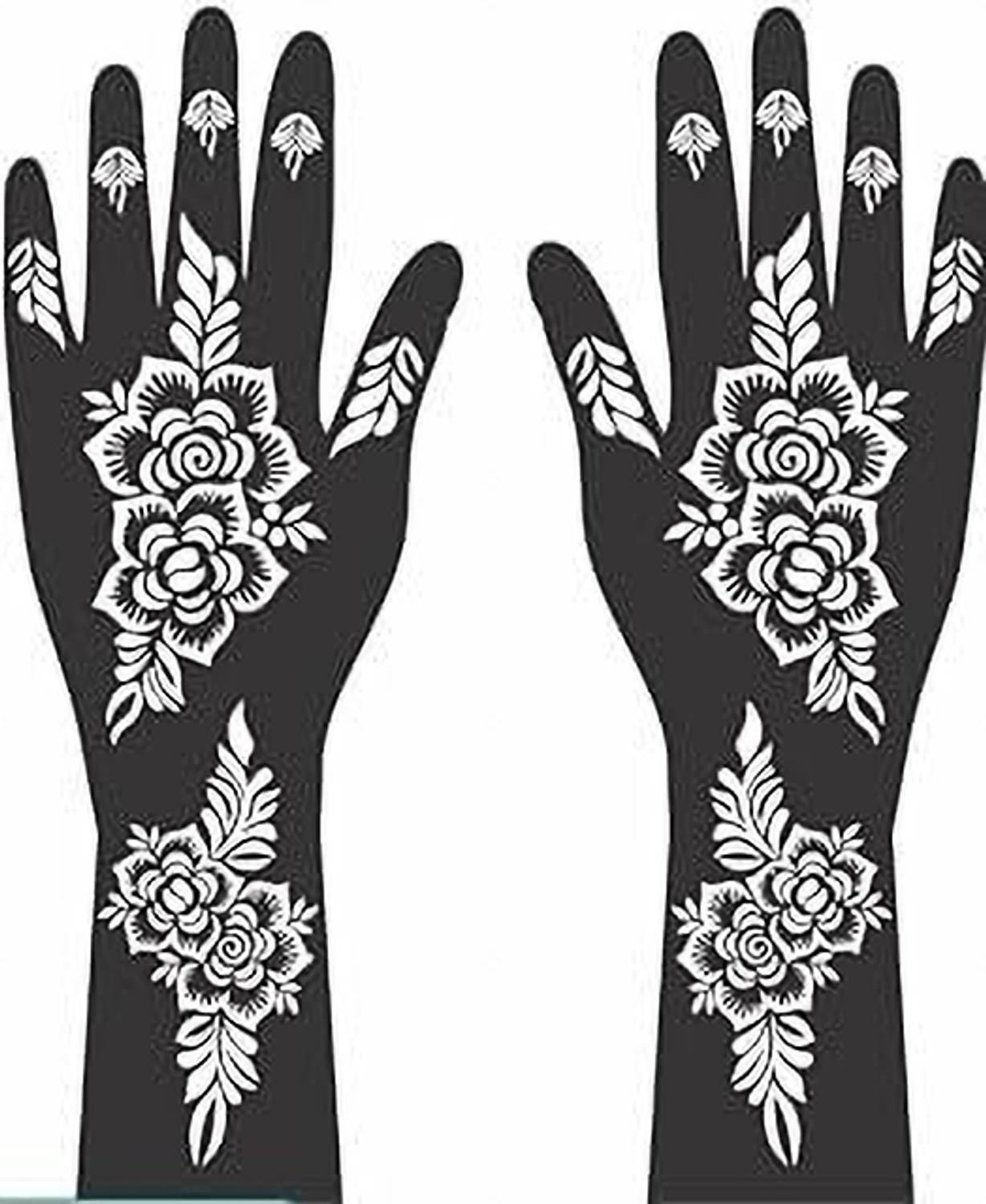 AISHBEAUTY Mehndi Stencil Temporary Tattoo 058 Mehndi Stencil / Henna Template / Temporary Tattoo Tool Stencil