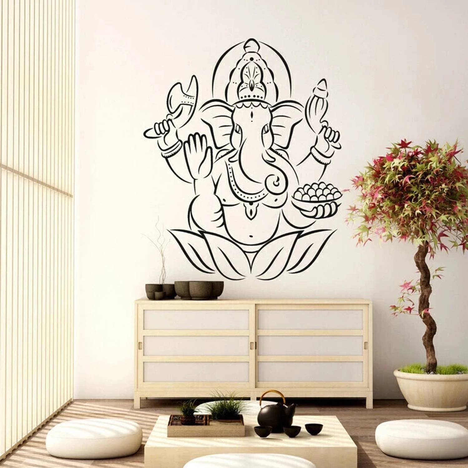 ARandNJ Painting for Wall Stencils (Size:- 16X24 Inch) DEVOTIONAL THEME- Shree Ganesh Ji Print DIY Reusable Design Suitable For Pooja Room, Drawing Room, Living Room & Office Decoration Modern Arts Wall Stencil