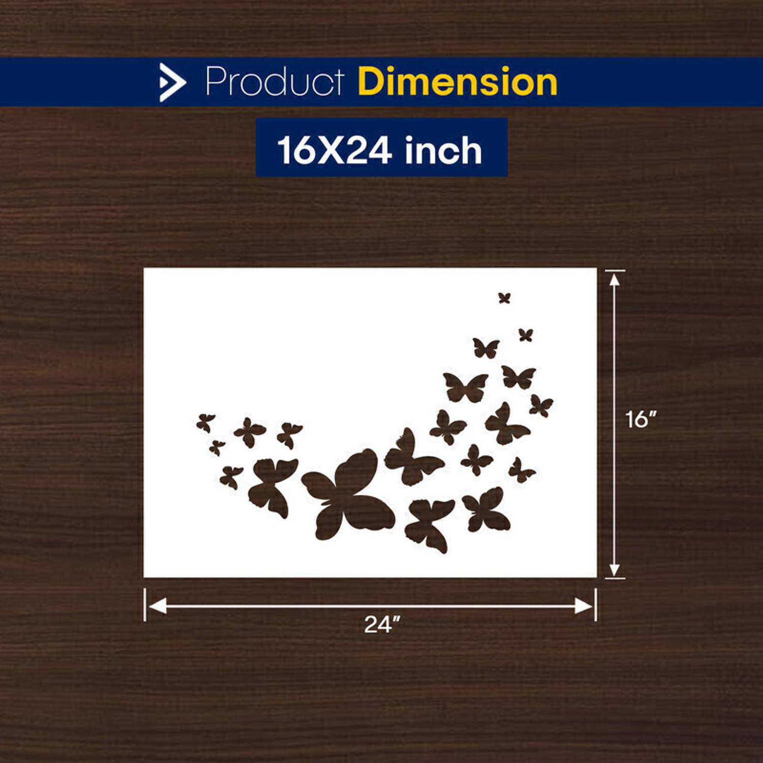 ARandNJ stencils for wall paintings (Size - 16X24 Inch) NATURE THEME- Morpho Butterflies DIY Reusable Design Ideal For Bedroom, Drawing Room, Living Room, Office, Art Gallery & Studio Decoration Stencil