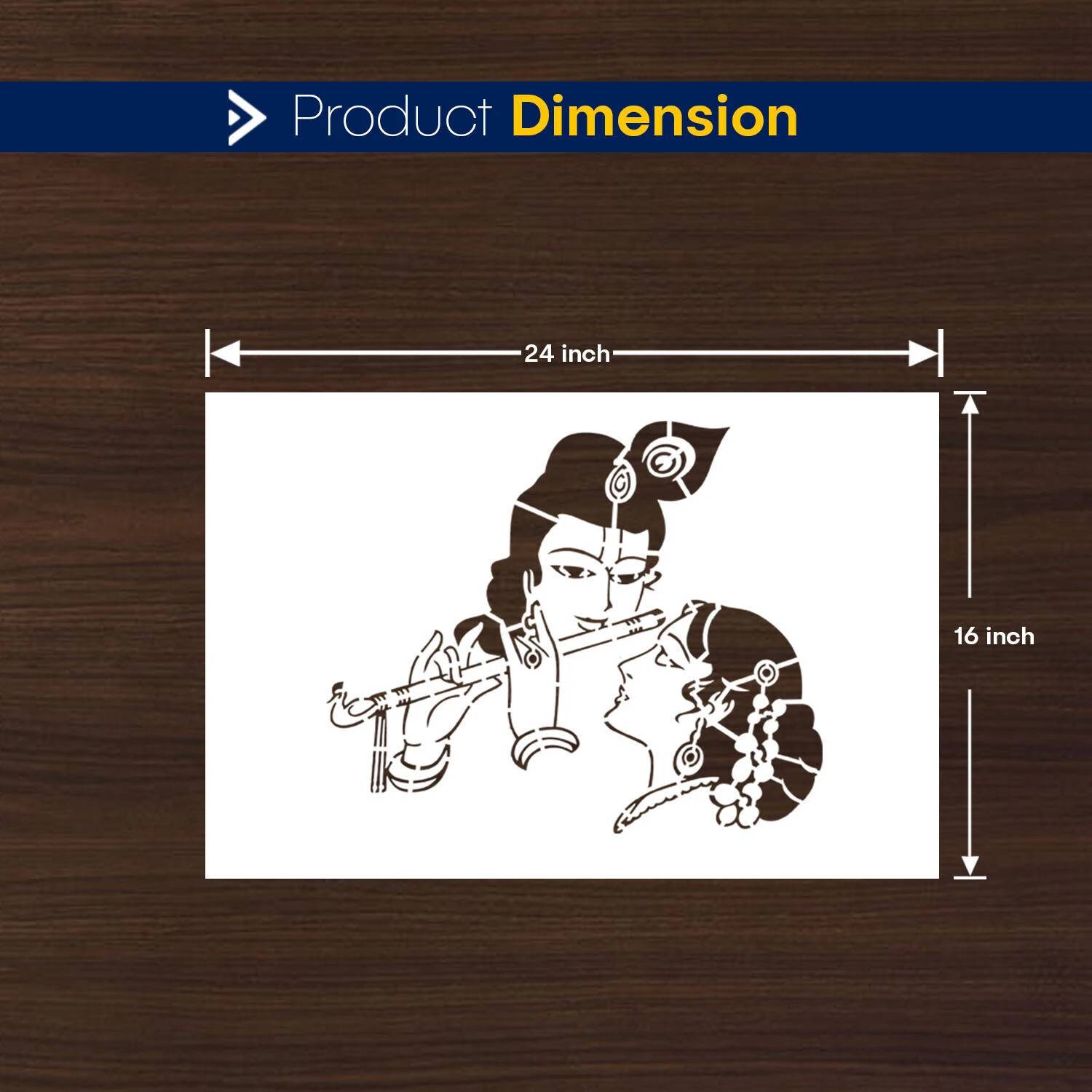 ARandNJ Painting Wall Stencils (Size:- 16X24 Inch) DEVOTIONAL THEME- Radha Krishna DIY Reusable Design Suitable For Pooja Room, Main Entrance & Office Decoration Modern Art Wall Stencil