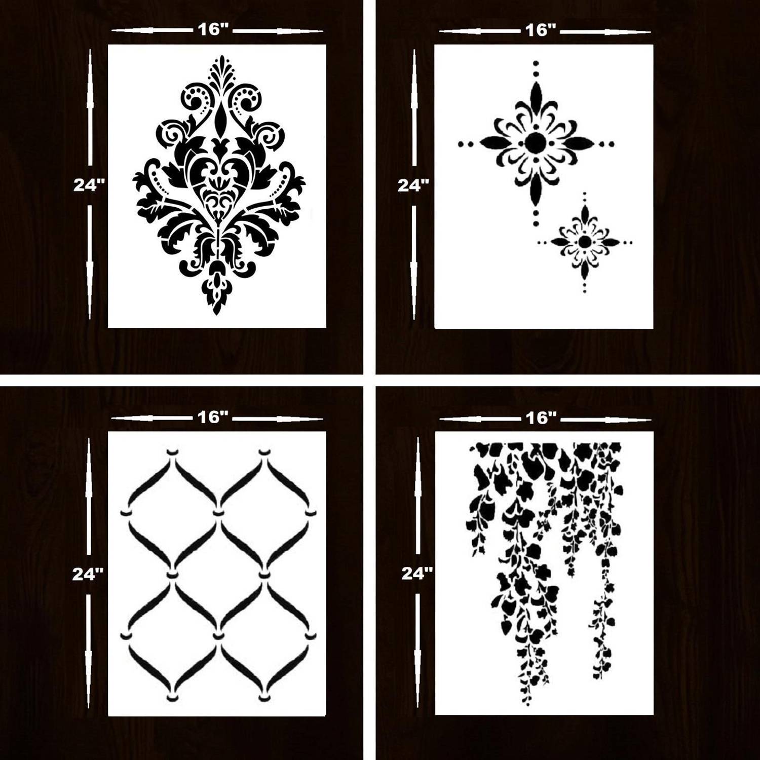 PARDECO PARDECO WALL STENCIL FOR HOME DECORATION DESIGN DIY REUASABLE WALL PAINT DESIGN WALL STENCIL COMBO 238,264,469,41074 FOR WALL PAINTING (16 x 24 ) INCH PATTERN FOR HOME WALL DECORATION. SUITABLE FOR ROOMS Stencil