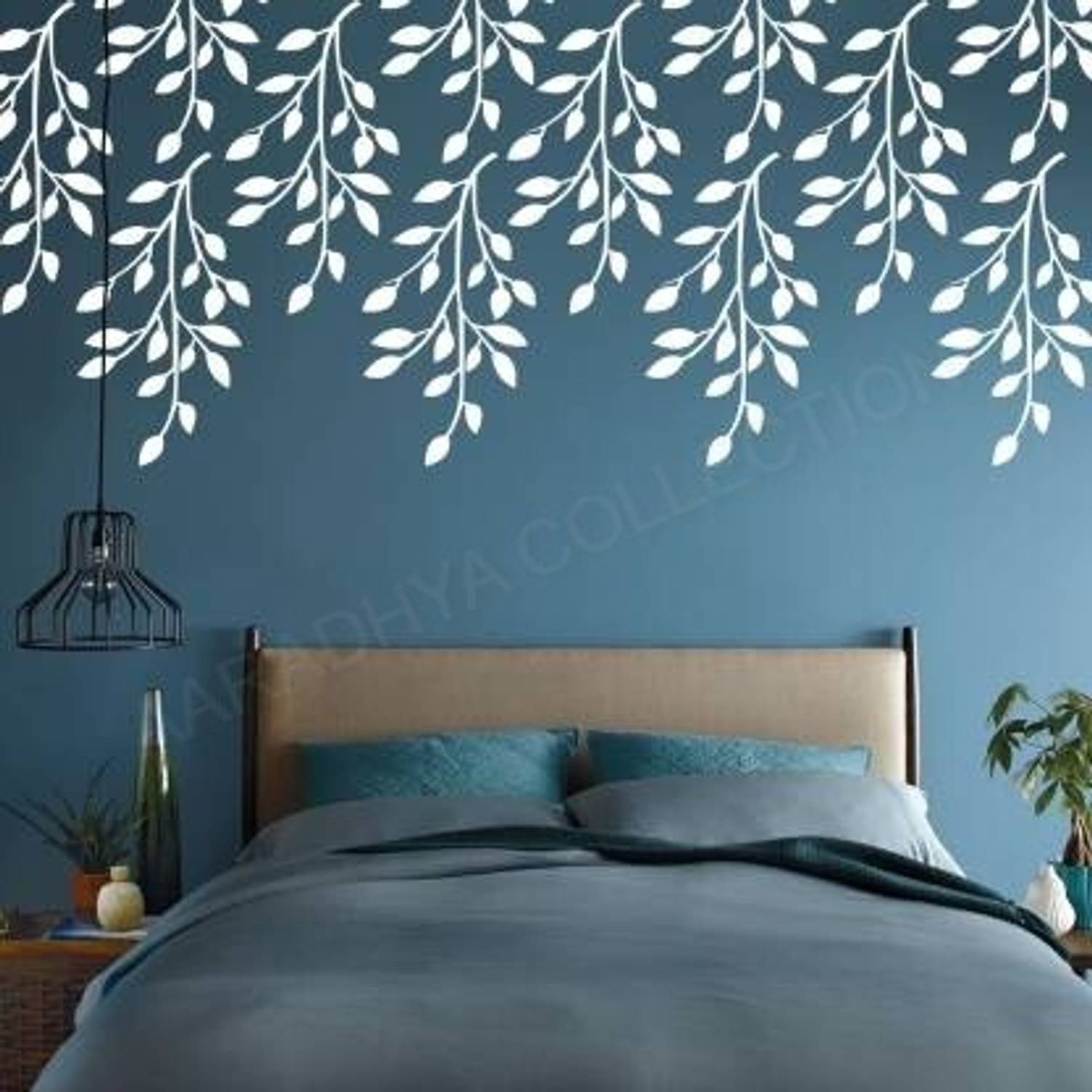 Aaradhya Collection Size: (16 x 24 Inches) Leaf Pattern Reusable DIY Designer PVC Wall Stencil Painting for Home Decoration B6022 Wall Stencil Stencil