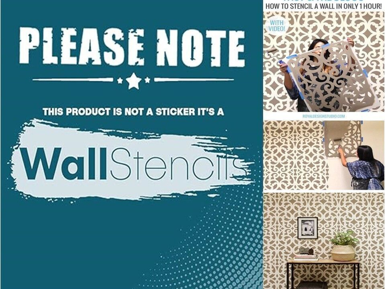 Image of Kayra Decor Pattern DIY Wall Arts for Home Decoration KDS90048 Wall stencil Stencil