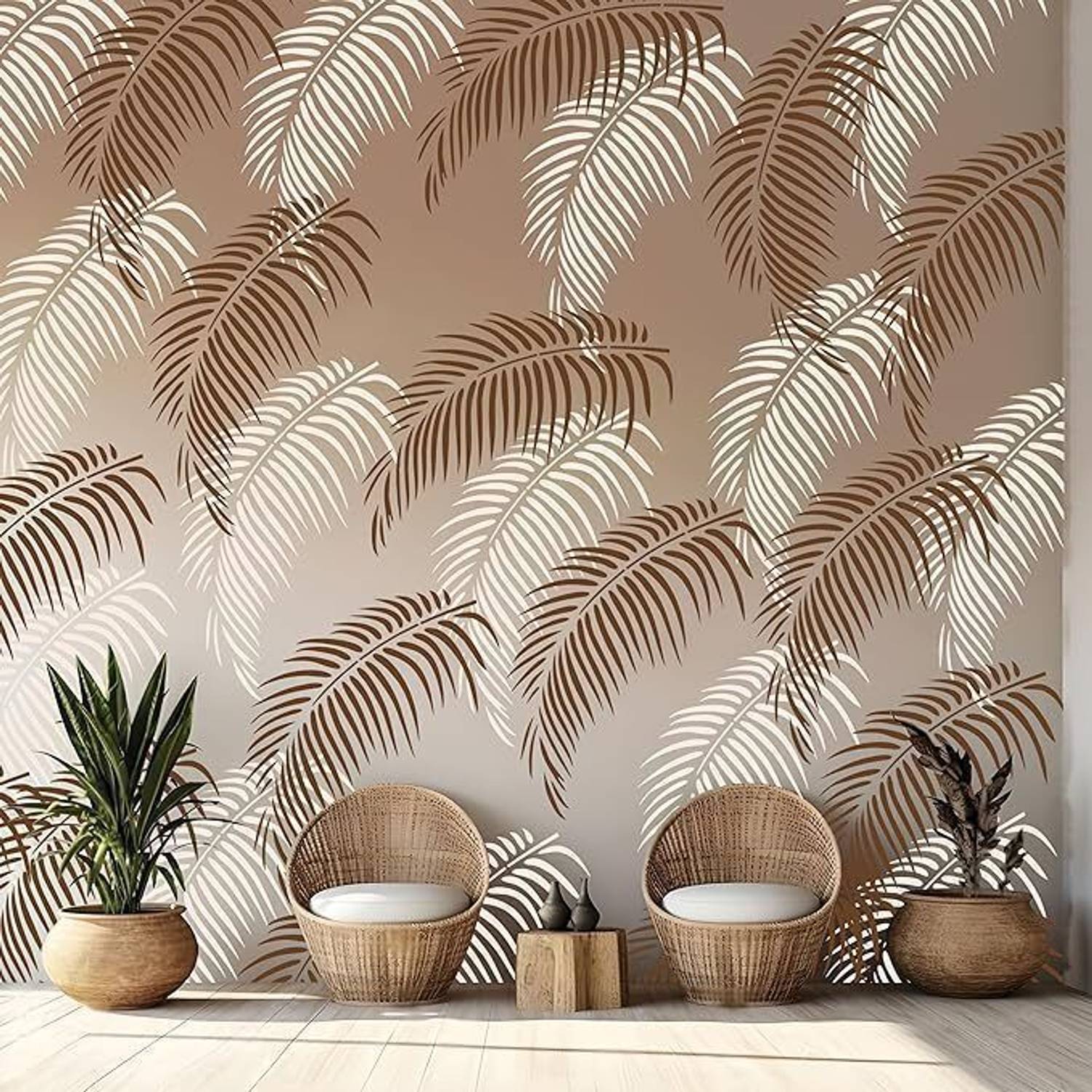 Kayra Decor wall painting stencil design sheet KHS515 Calyptra Hedge Floral Design Wall art 16*24 Leaf Stencil