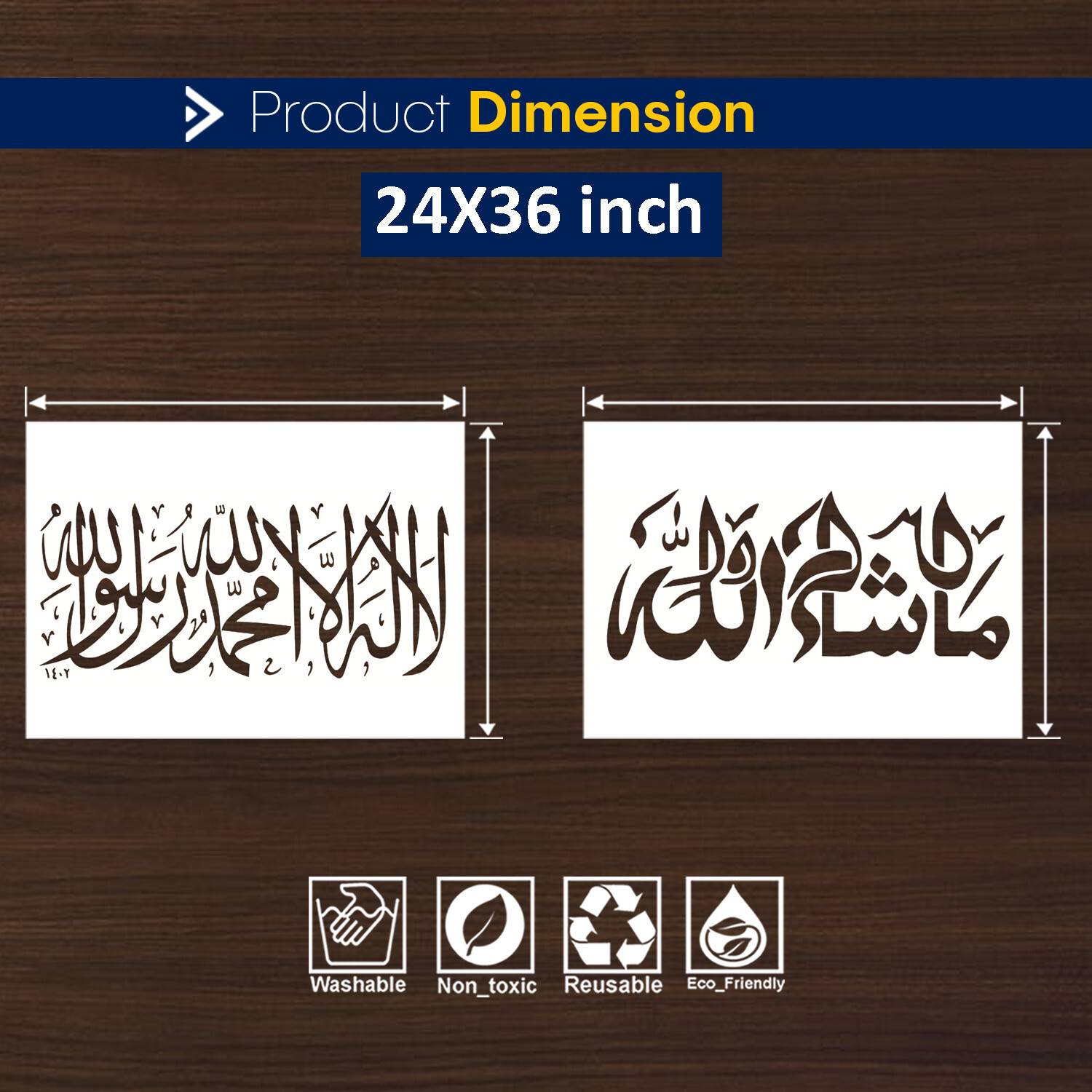 ARandNJ Wall Stencils Pack of 2 (Size :- 24 X 22 Inch) PATTERN- "Warli Folk","Musical Instrument" DIY Reusable Design Suitable For Bedroom, Living Room, Studio, Entrance & Office Decoration Modern Print Wall Stencil