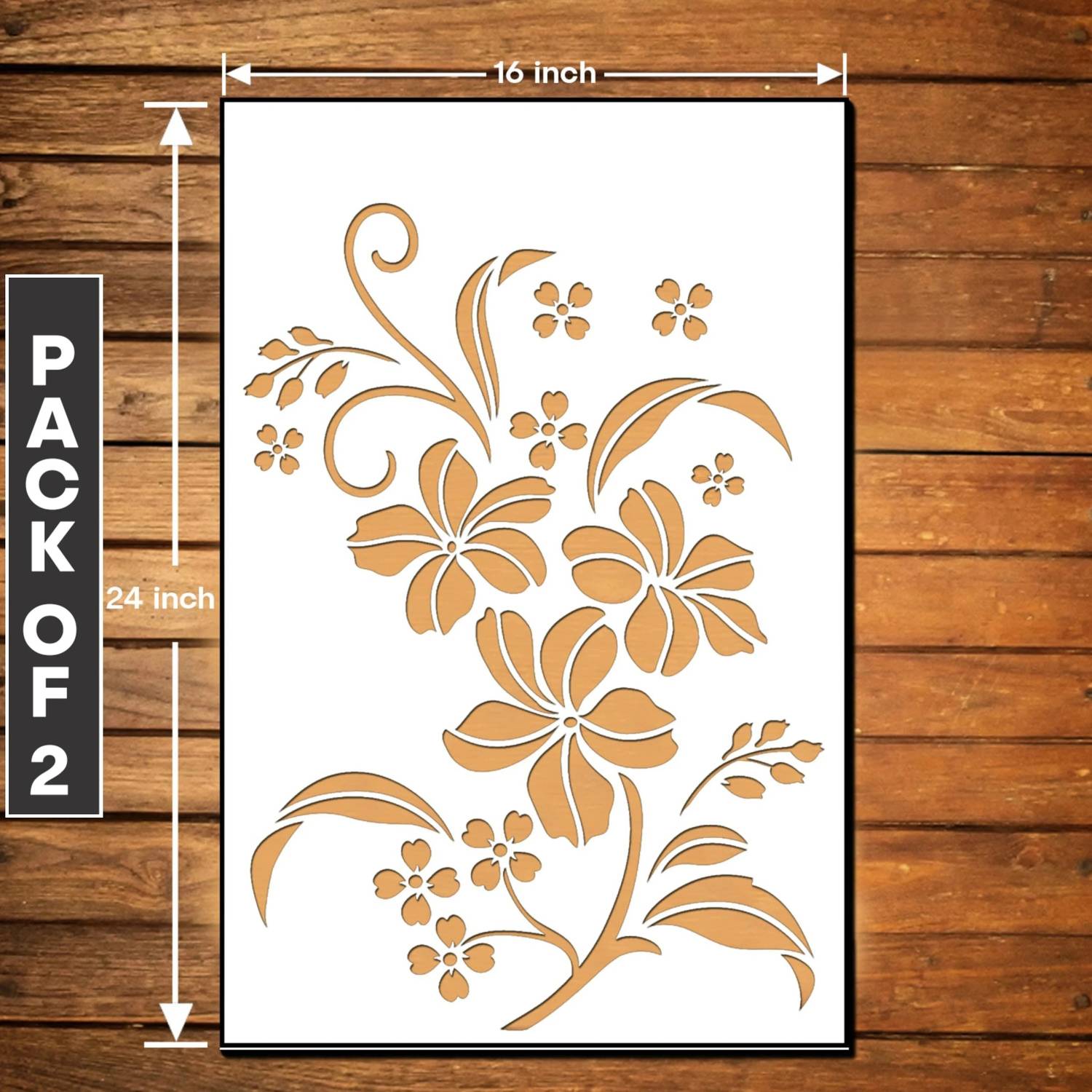 ARandNJ ARandNJ Painting for wall stencils ( Size:- 16 X 24 Inch) BOTANICAL PRINT THEME- Beautiful Flower Reusable DIY Design Suitable For Living Room, Drawing Room & Office Decoration Wall Stencil