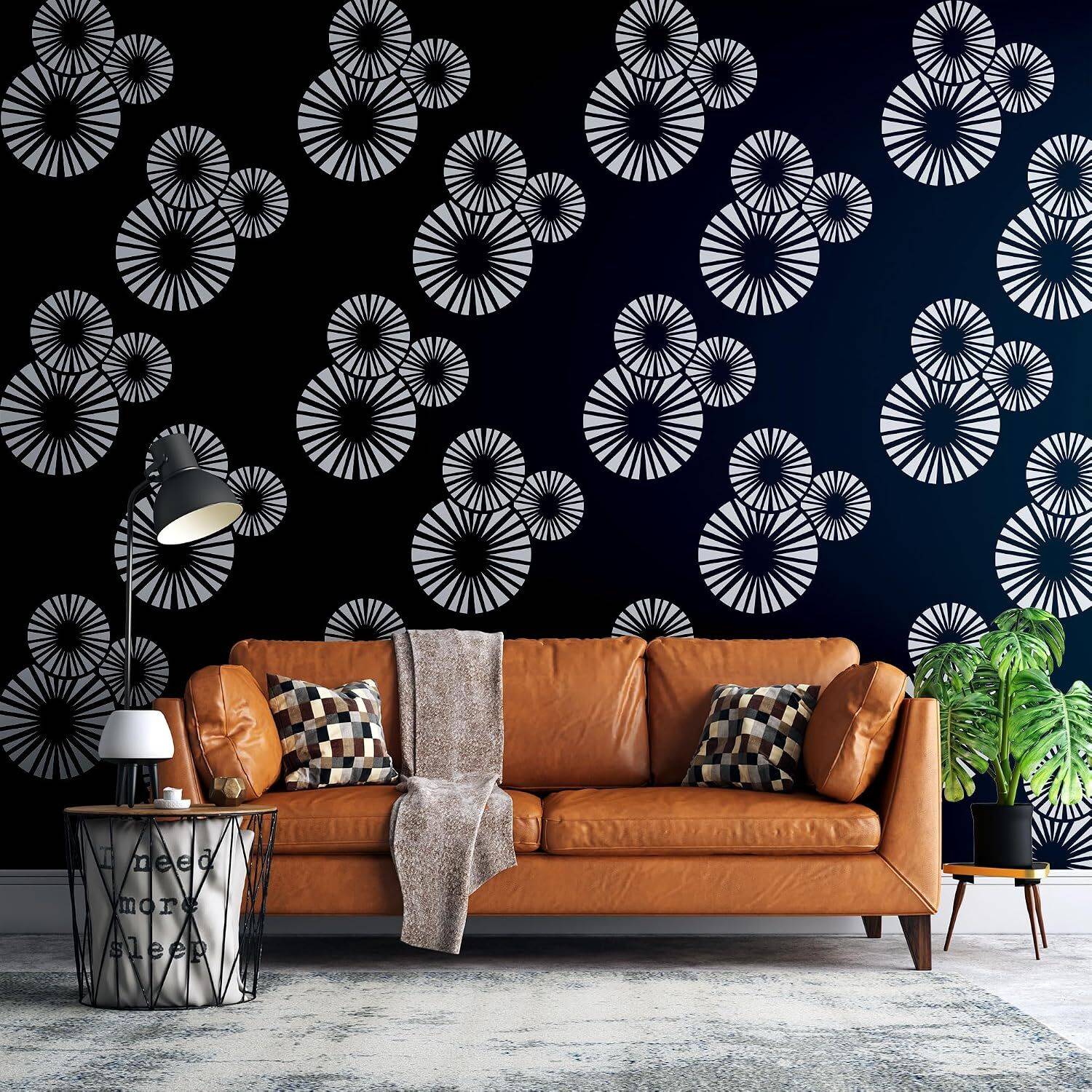 Kayra Decor Modern Circle Wall Design Stencils for Wall Painting for Home Wall Decoration � Suitable for Room Decor, Ceiling, Craft and Floors (16 inch x 24 inch) (KHS260) KHS260 Wall Arts Stencil