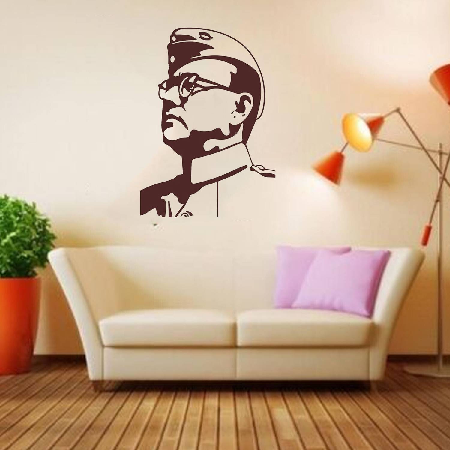 ARandNJ Painting Wall Stencils Pack of 1, (Size- 16X24 Inch) FAMOUS PERSONALITIES THEME- Netaji Subhash Chandra Bose Portrait DIY Reusable Design Suitable For Office Wall & School Wall Decoration Modern Print Art Stencil