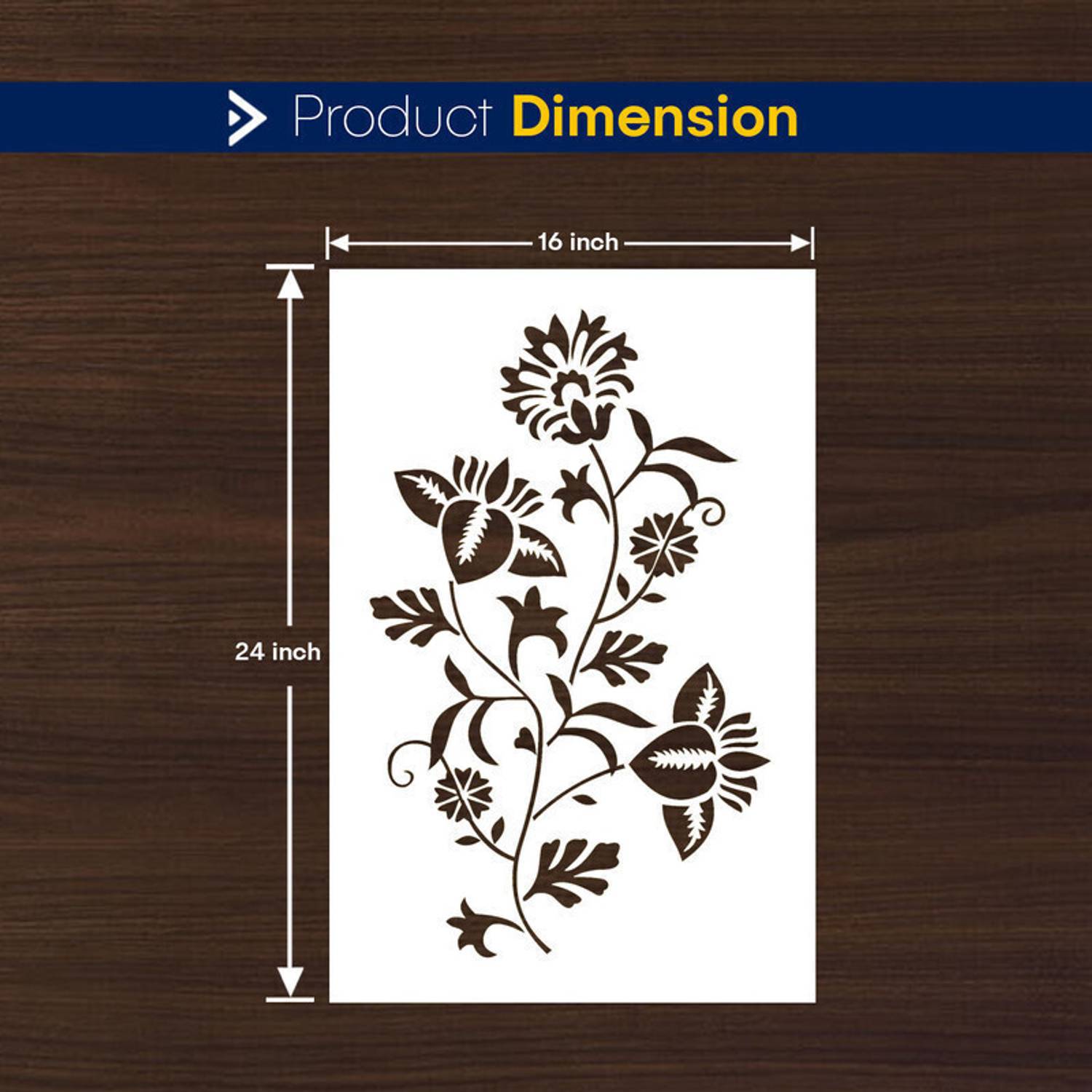 ARandNJ Painting Wall Stencils Pack of 1 (Size:- 16X24 Inch) PATTERN THEME- Beautiful Flower Design Suitable For Home Wall Decoration Stencil