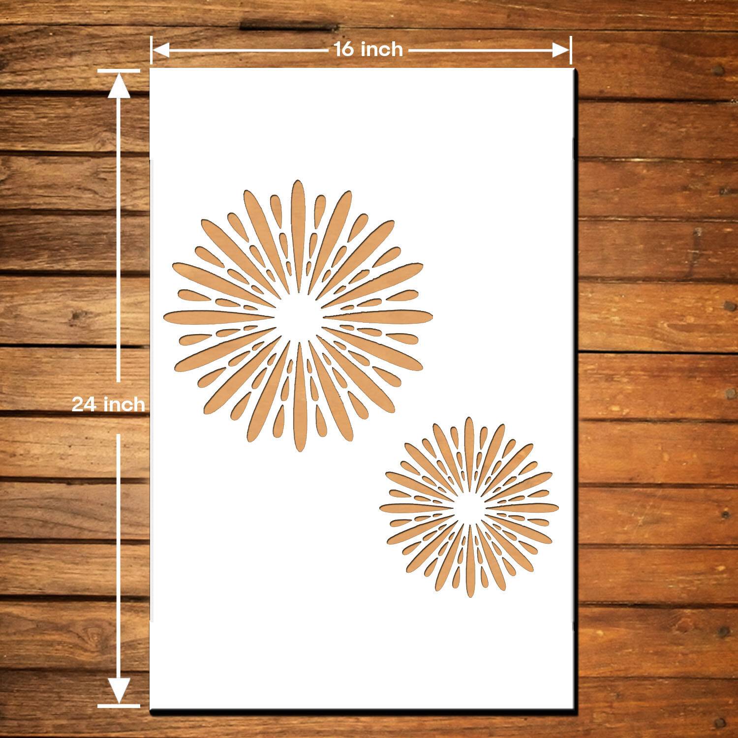 ARandNJ Painting for Wall Stencils (Size:-16X24 Inch) Blooming DIY Reusable Design PATTERN STYLE- 40380 Modern Wall Arts Stencil