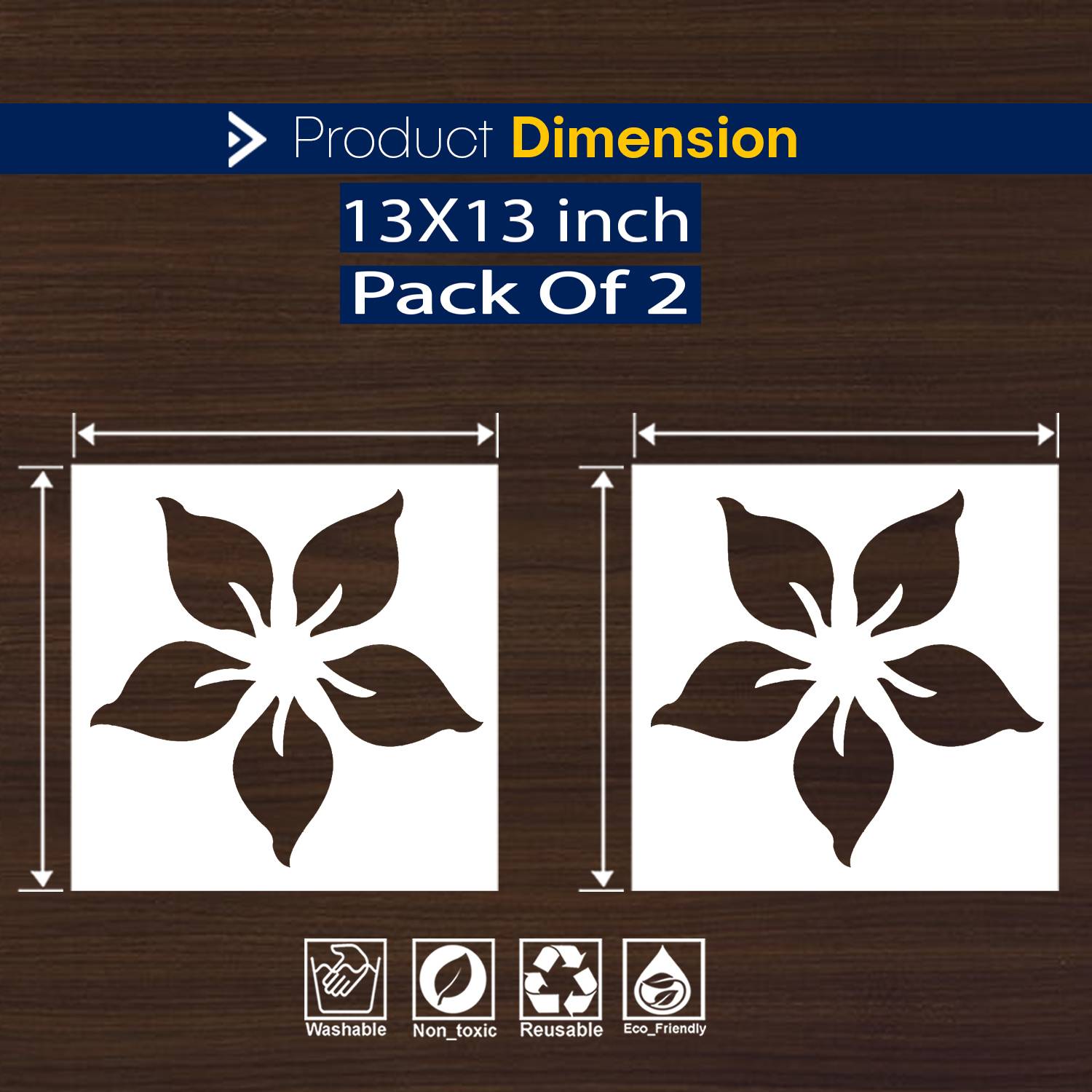 ARandNJ Painting for Wall Stencil (13X13 Inch) PATTERN THEME- Downy Bluebell Floral DIY Reusable Design Suitable For Living Room, Office, Lounge, Cafe & Craft Decoration Modern Home Arts Wall Stencil