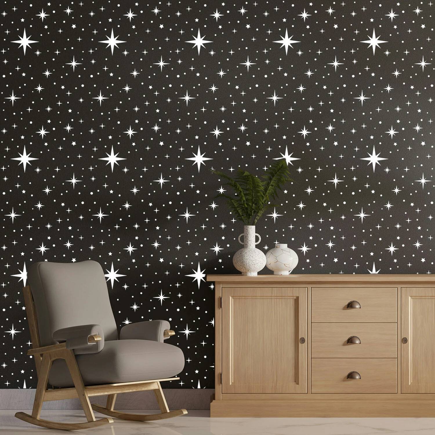 ARandNJ Painting for Wall Stencils (Size:- 16X24 Inch) Theme:- "Stars" Print DIY Reusable Painting Design Suitable for BedRoom, Livig Room, Entrence Room, Wall Stencil