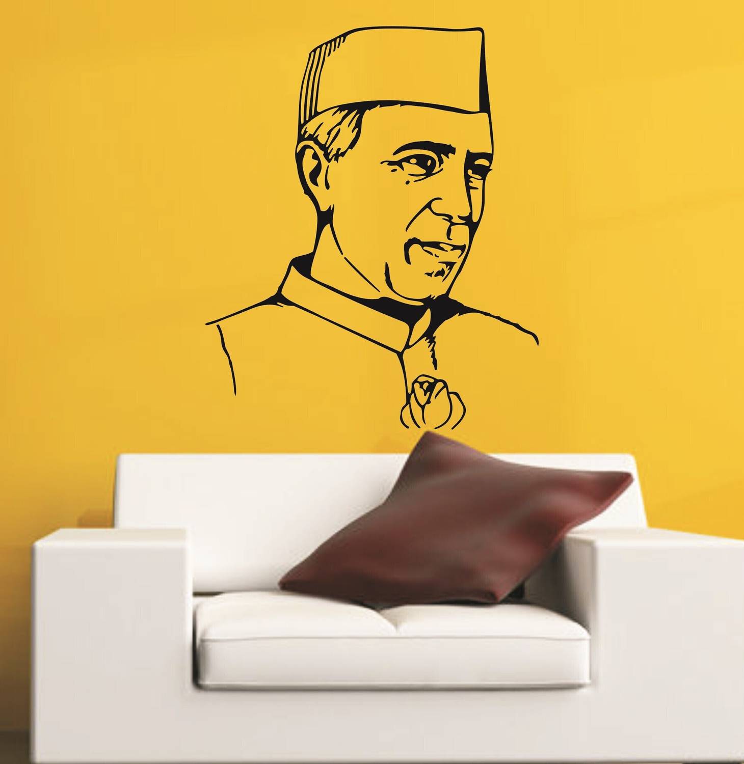 ARandNJ Painting Wall Stencils Pack of 1 (Size:- 16X24 Inch) FAMOUS PERSONALITIES THEME- Pandit Jawahar Lal Nehru Ji Portrait DIY Reusable Design Suitable For Office Wall & School Wall Decoration Modern Print Art Stencil