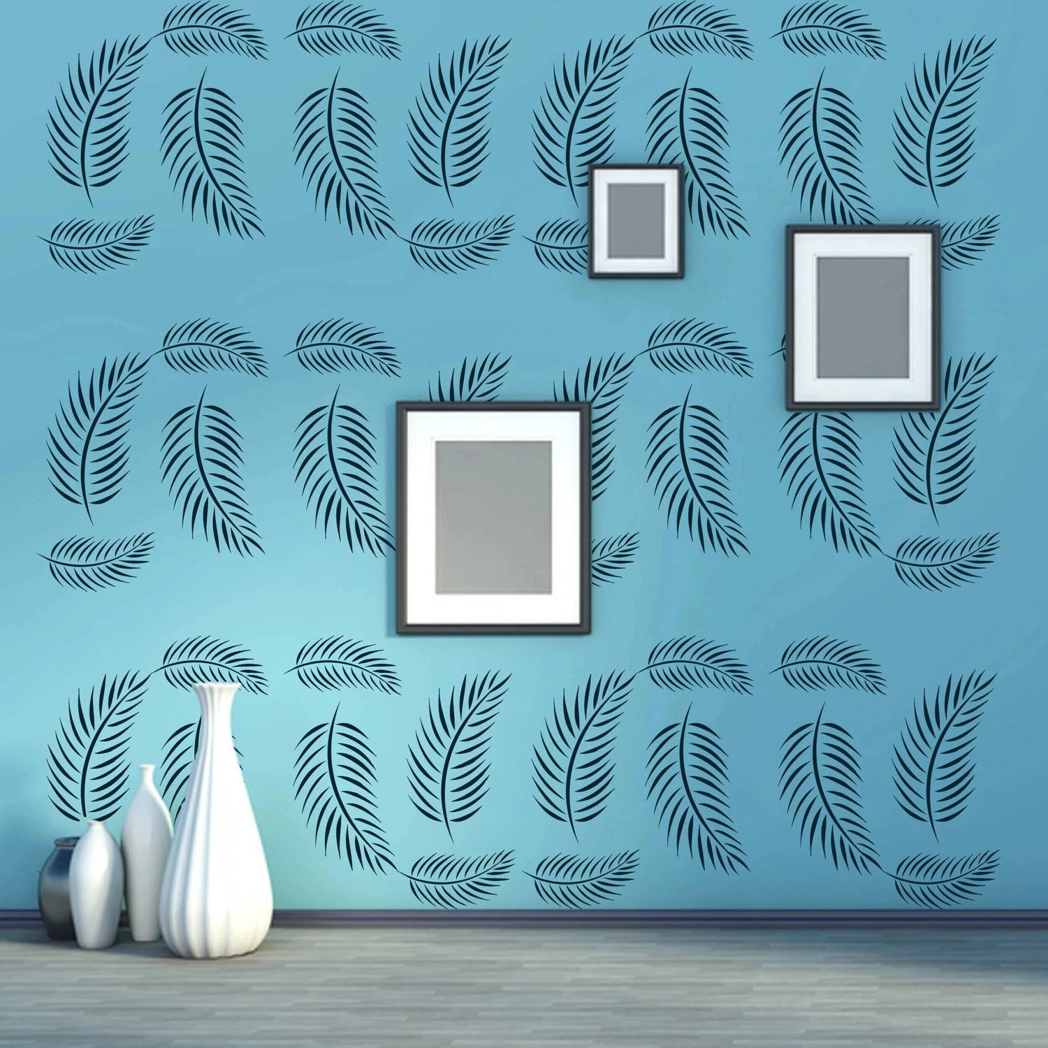 ARandNJ Painting for Wall Stencils (Size:- 16X24 Inch) BOTANICAL THEME- Palm Fronds DIY Reusable Design Ideal For Home and Office Decoration Stencil