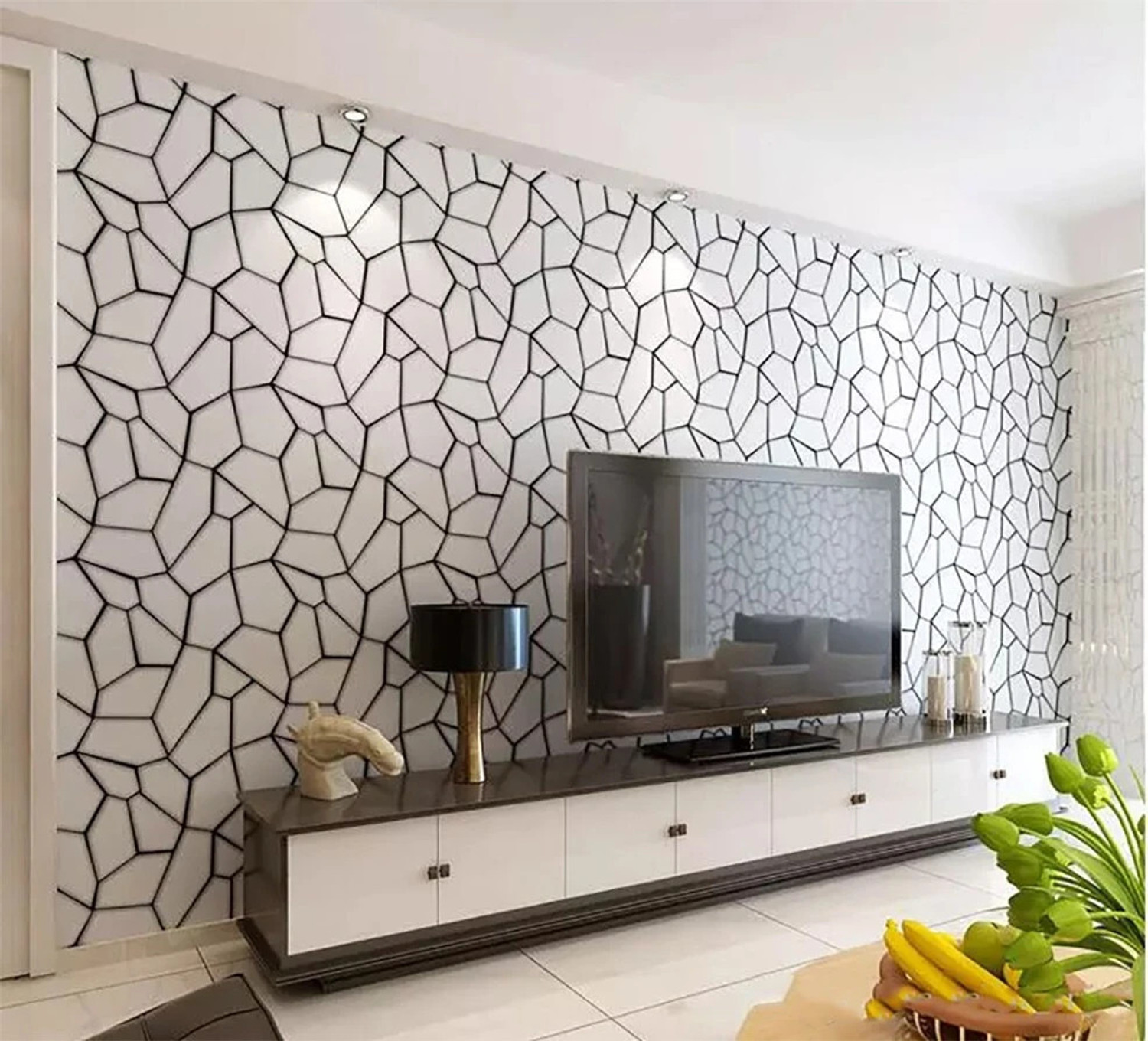 Image of Kayra Decor Geometric Wall Design Stencils For Wall Painting (36 inch x 66 inch) (KDS90038) KDS90038 Wall stencil Stencil