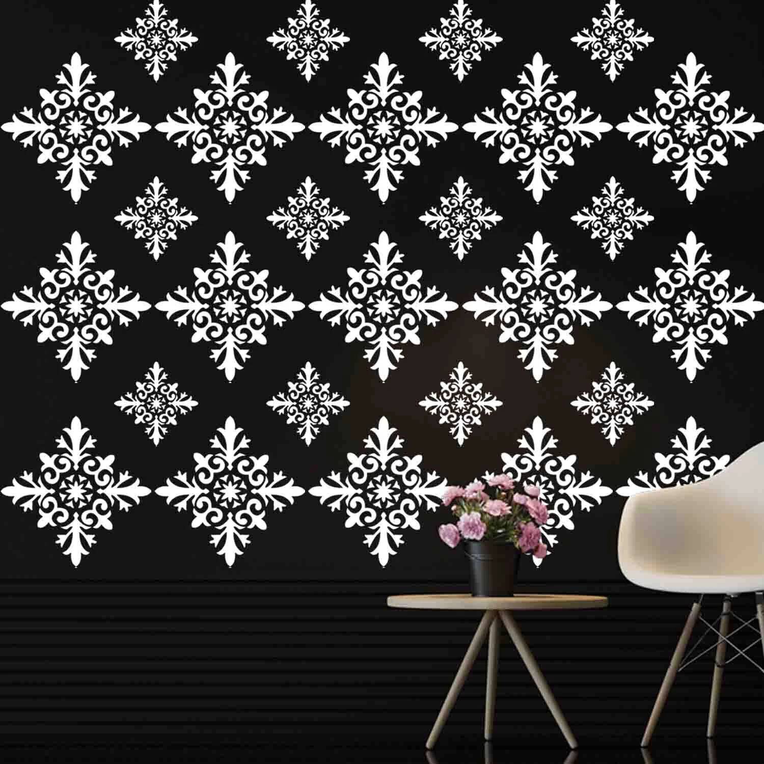 ARandNJ ARandNJ Painting for Wall Stencils (Size:- 16X24 Inch) GRAFFITI PATTERN THEME- Rhombus Print DIY Reusable Design Suitable For Bedroom, Drawing Room, Living Room, Entrance & Office Decoration Modern Wall Art Stencil