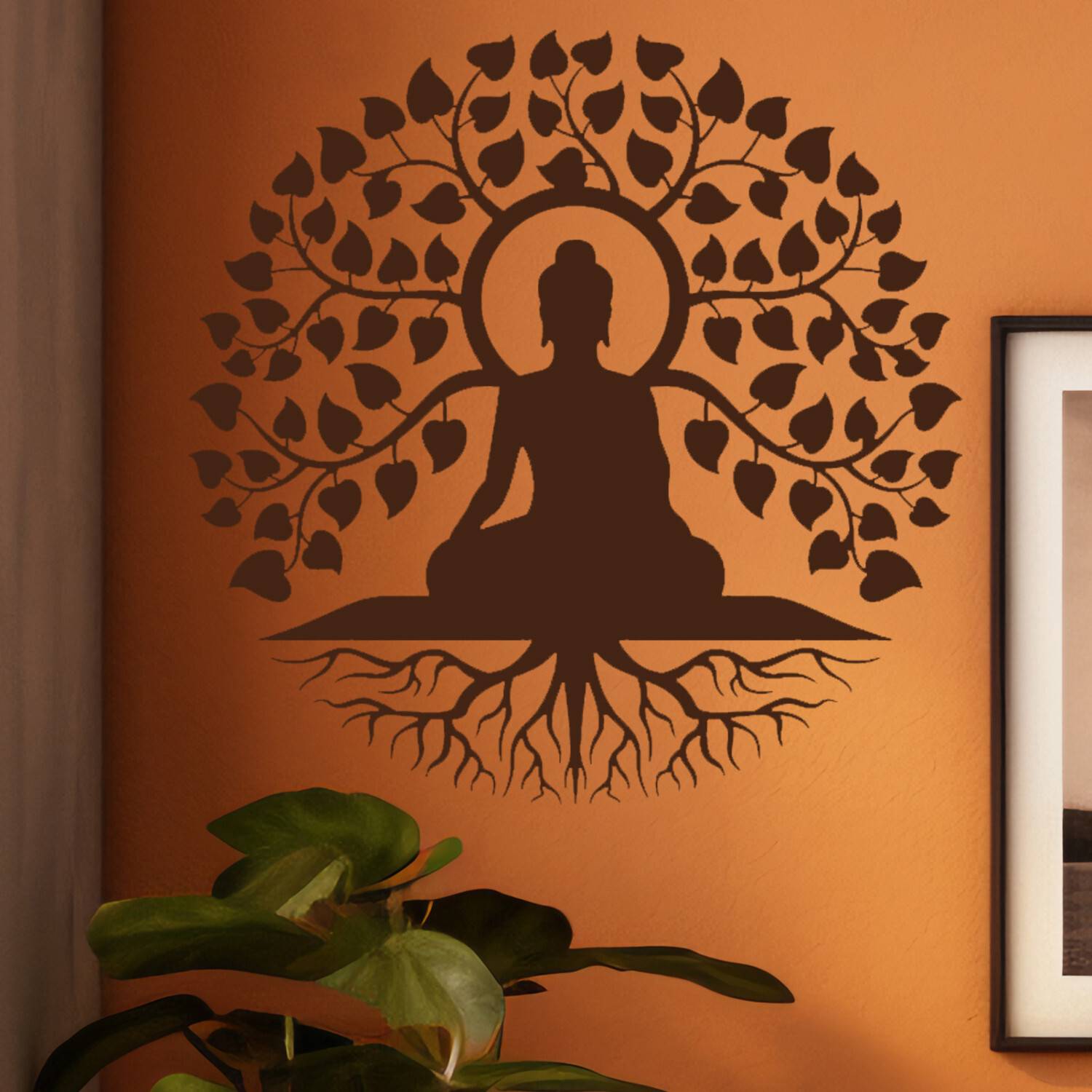 ARandNJ Painting Wall Stencils (Size:- 16X24 Inch) PEACE THEME- "Bodhi Tree of Life" DIY Reusable Design Ideal For Entrance, Office, School, Studios & Drawing Room Decoration Modern Art Wall Stencil