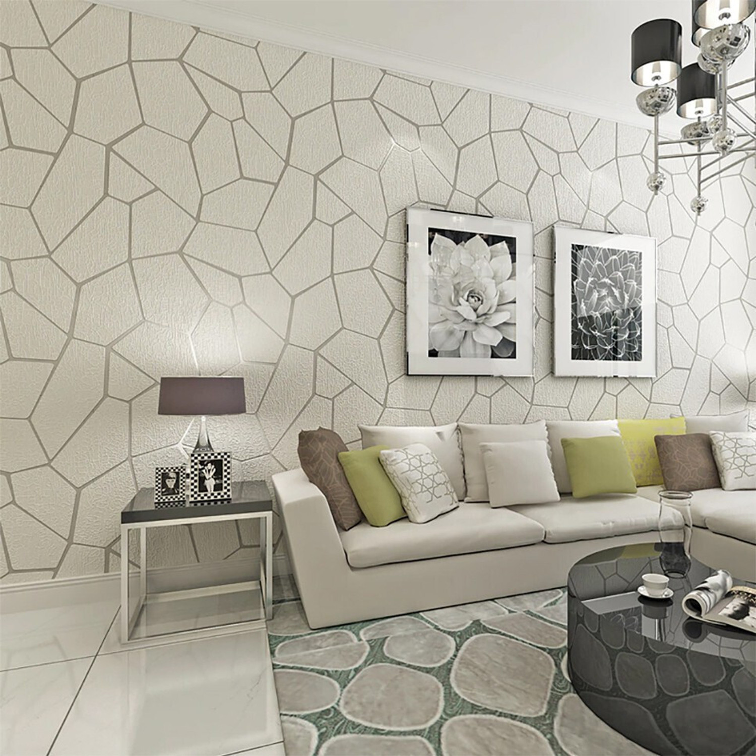 Image of Kayra Decor Geometric Wall Design Stencils For Wall Painting (36 inch x 66 inch) (KDS90038) KDS90038 Wall stencil Stencil