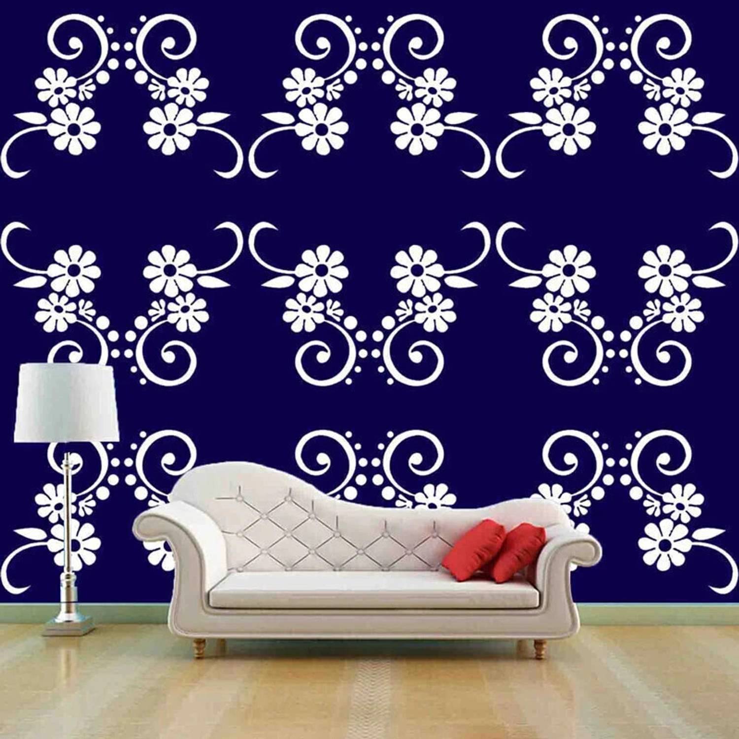 ARandNJ Painting Wall Stencils Pack of 1 (Size:- 16X24 Inch) FLORAL PATTERN THEME- Trenchy Fauna Art Reusable DIY Design Suitable For Bedroom, Entrance, Drawing Room, Lounge & Office Decoration Modern Wall Stencil