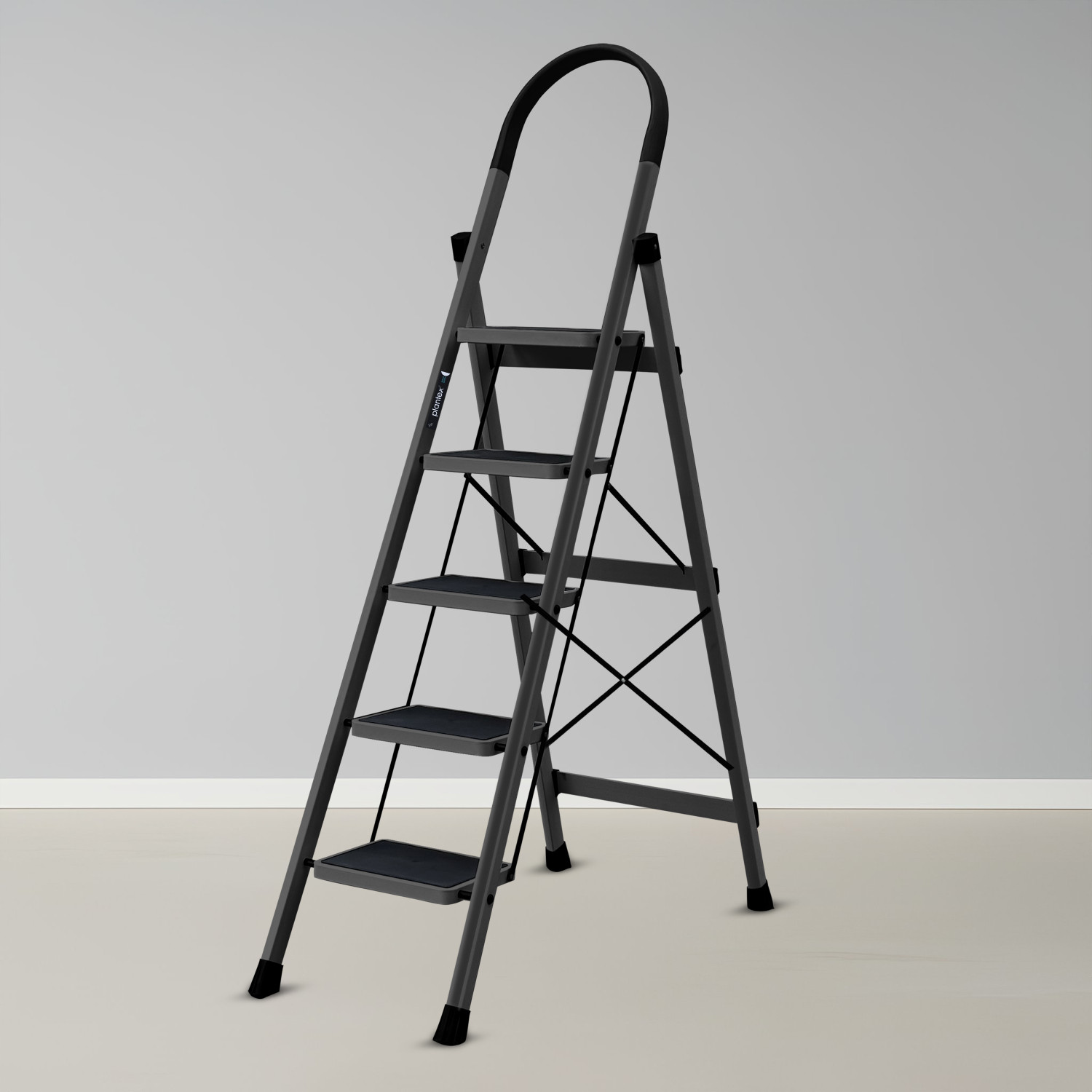 Image of Plantex 5 Step Ladder for Home /Minor Surface Marks /Strong Foldable Anti-Skid Ladder-APEX Steel Ladder