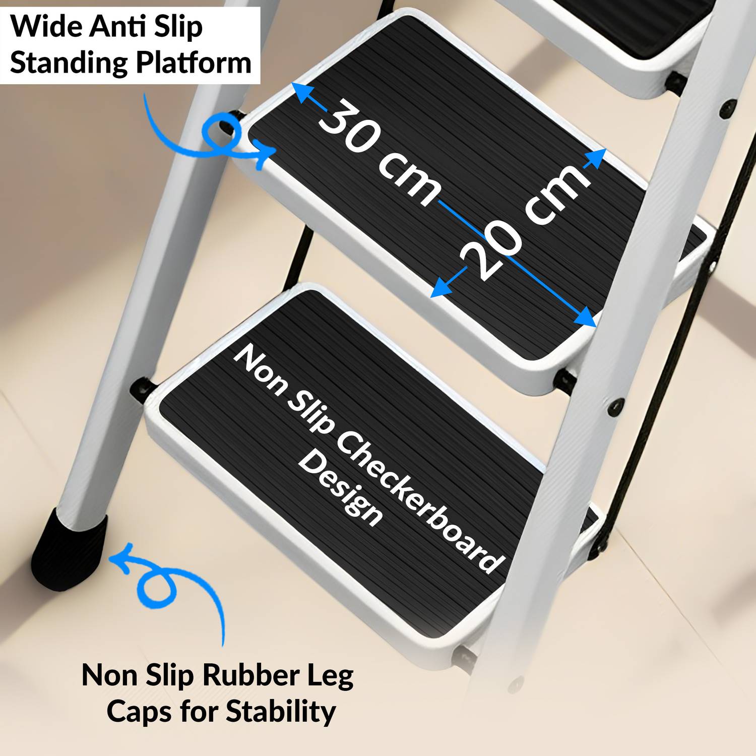 Plantex 6 Step Foldable Ladder, White - Image 3