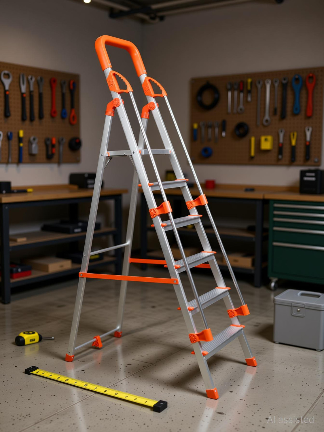 Image of Mizu Exel 6 Steps Ladder For Home With Aluminium Steps & Upto 300 Kgs Load Capacity Steel Ladder