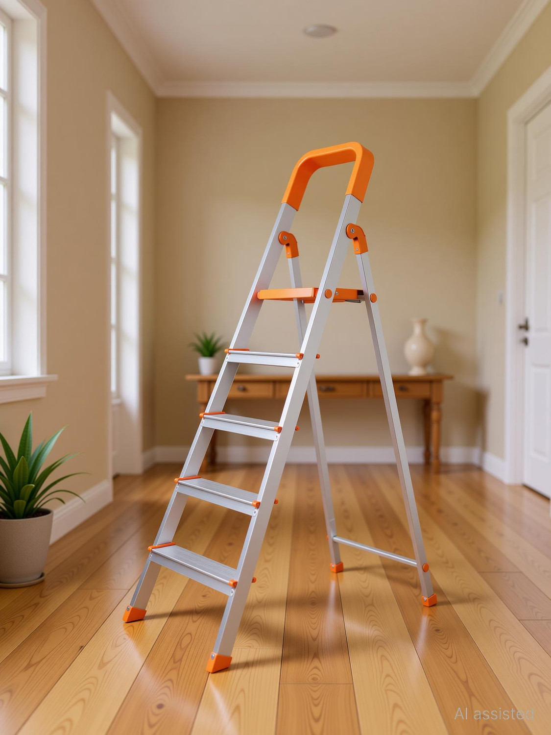 Image of ALNICO 5 Step Hybrid Aluminium Step - Powder Coated Side Section Steel Ladder