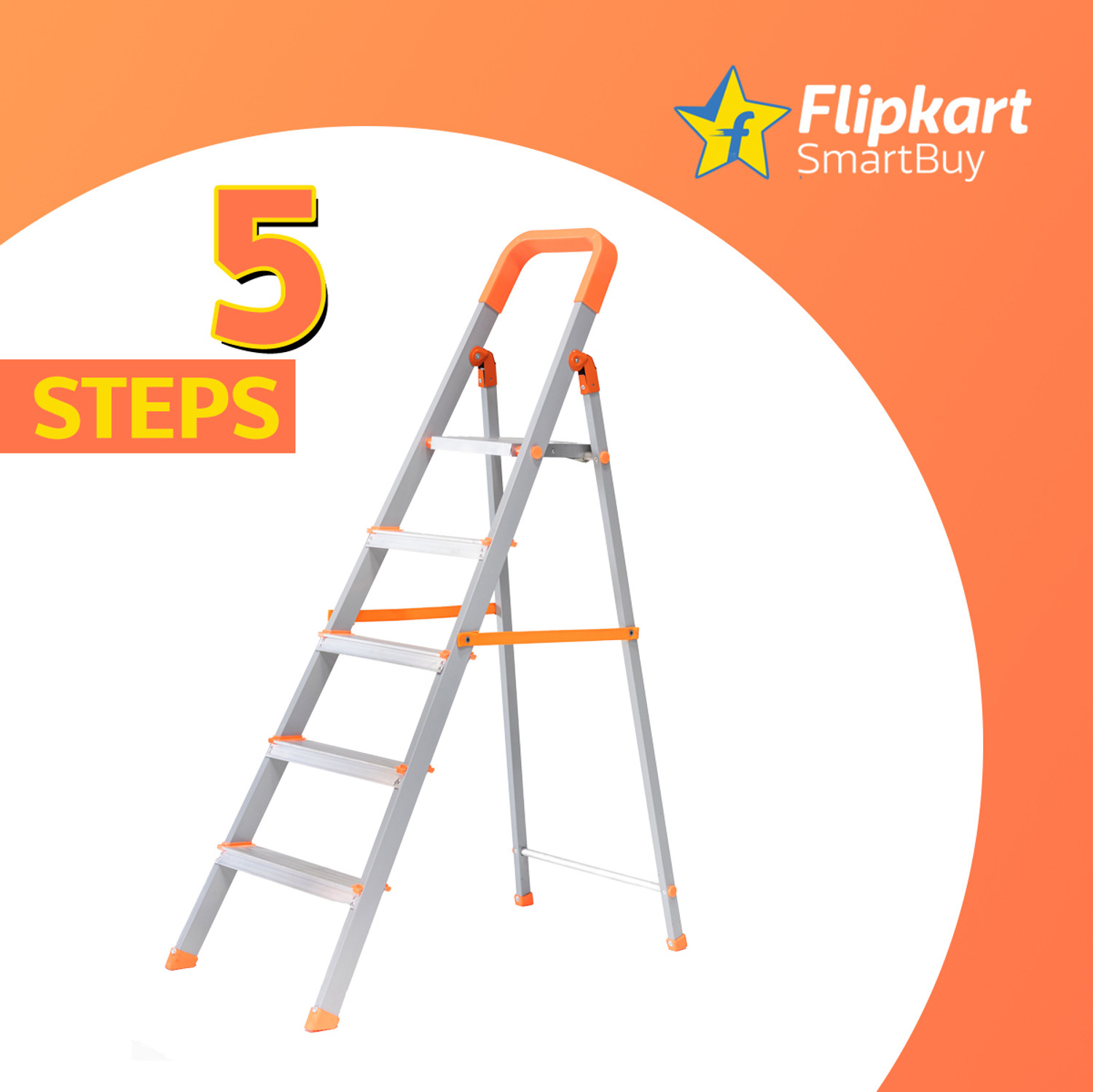 Image of Flipkart SmartBuy 5 Step Hybrid Aluminium Ladder