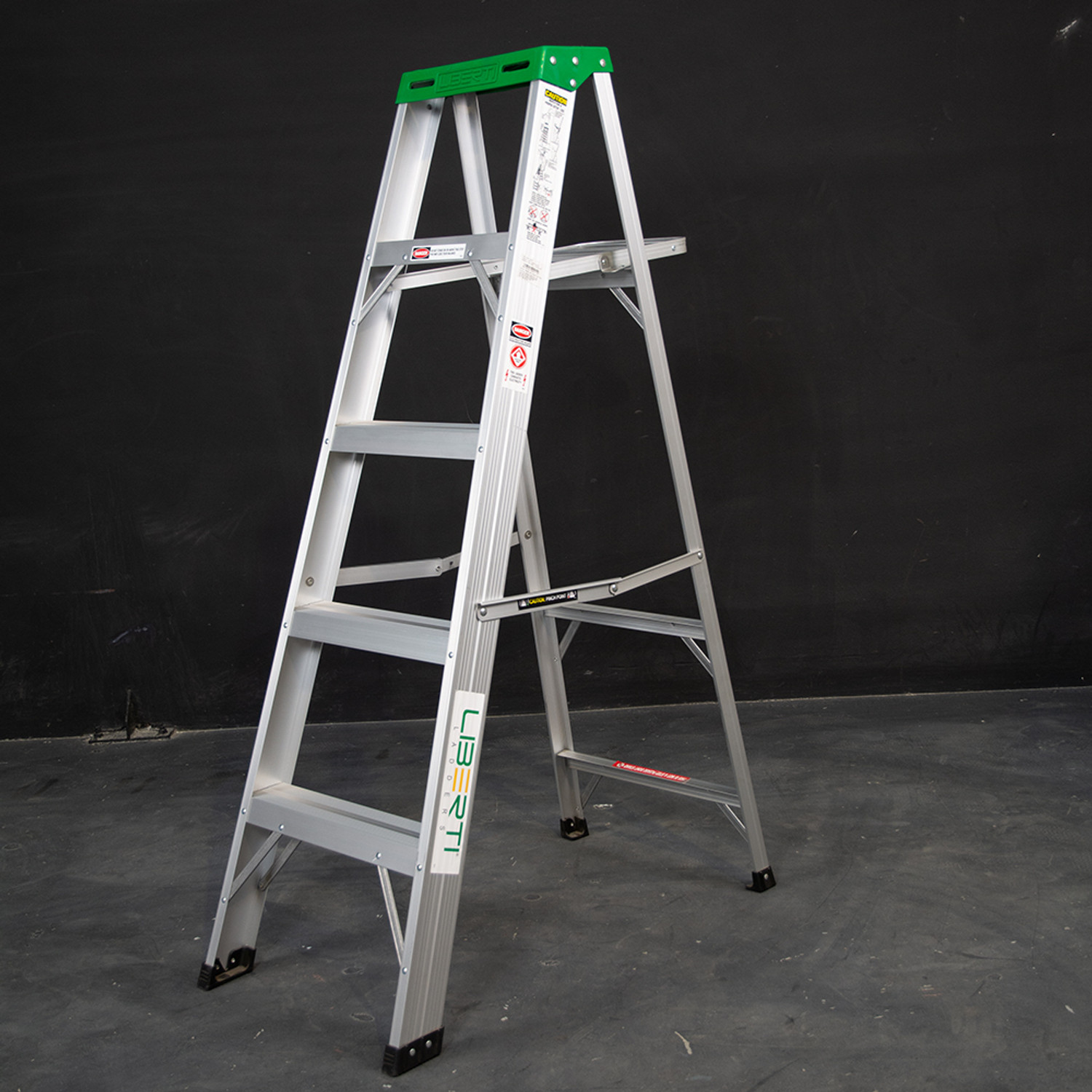 Image of LIBERTI 4 Step Ladder for Home | 5ft | Foldable with Anti Slip Steps Aluminium Ladder
