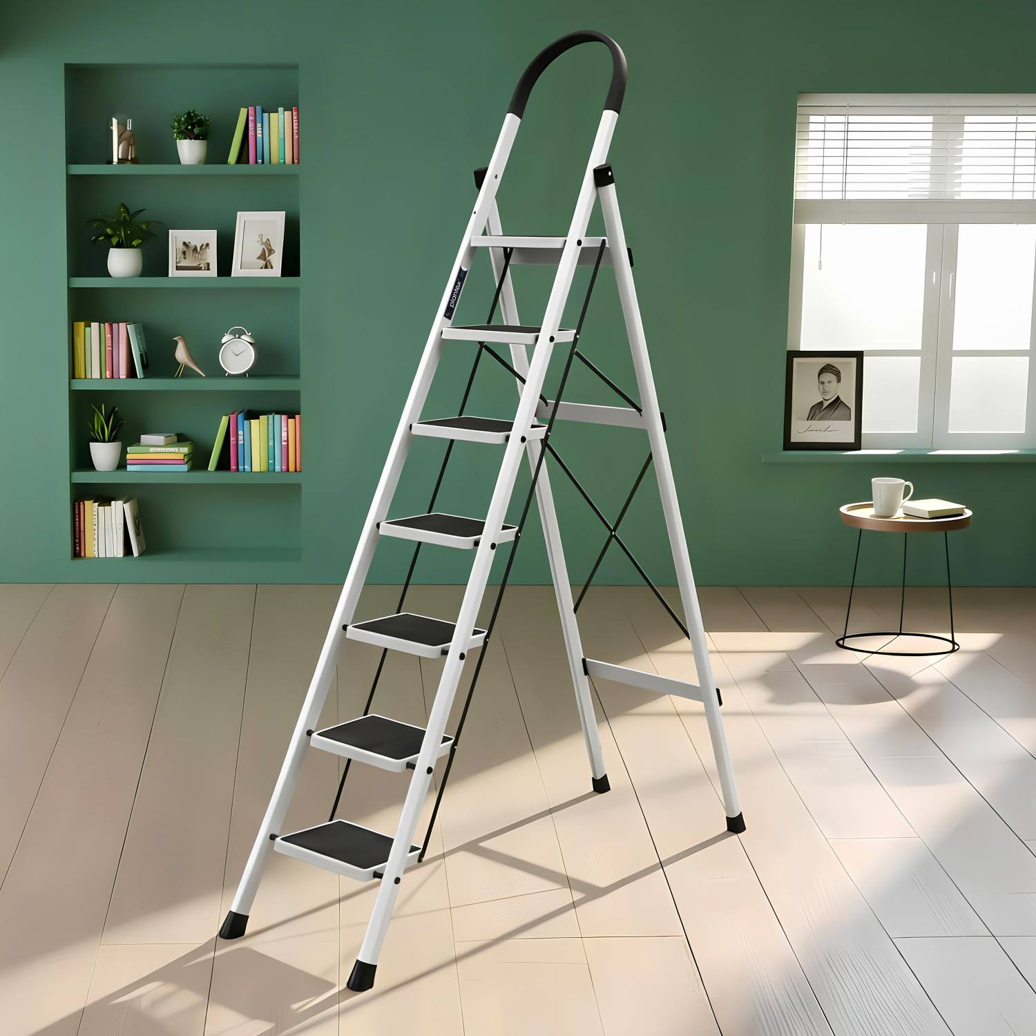 Plantex Anti-Skid Strong Foldable Wide 7 Step Ladder/Ladder for