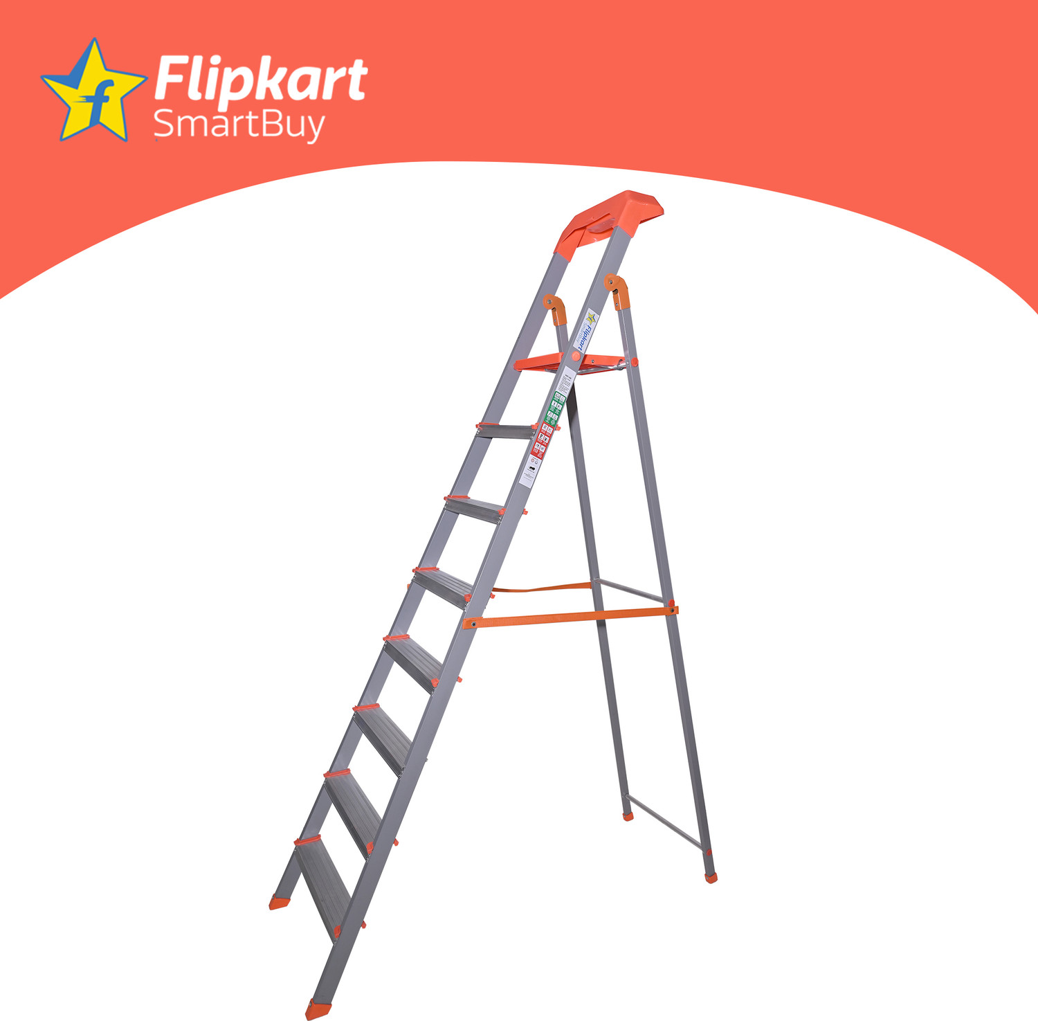 Image of Flipkart SmartBuy 8 Step Toolkit Hybrid Aluminium, Steel Ladder