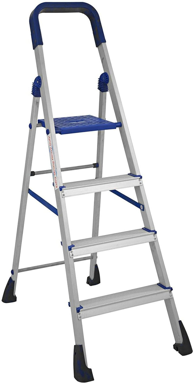 Image of Flipkart SmartBuy Aluminium 4 step ladder for home Dusting & painting folding sidi ladder Aluminium, Plastic, Steel Ladder