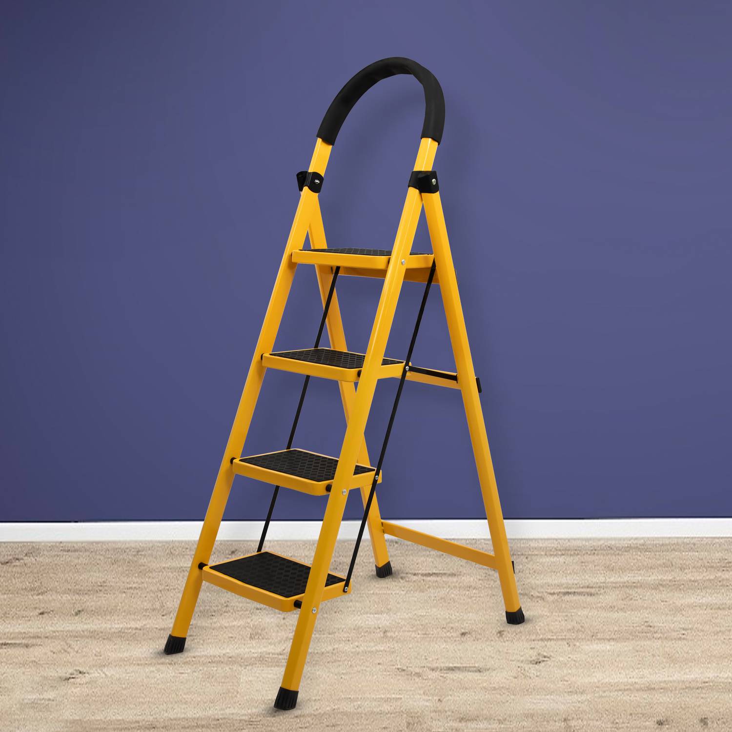 Plantex Compact Foldable 4-Step Ladder for Home - Wide Anti Skid