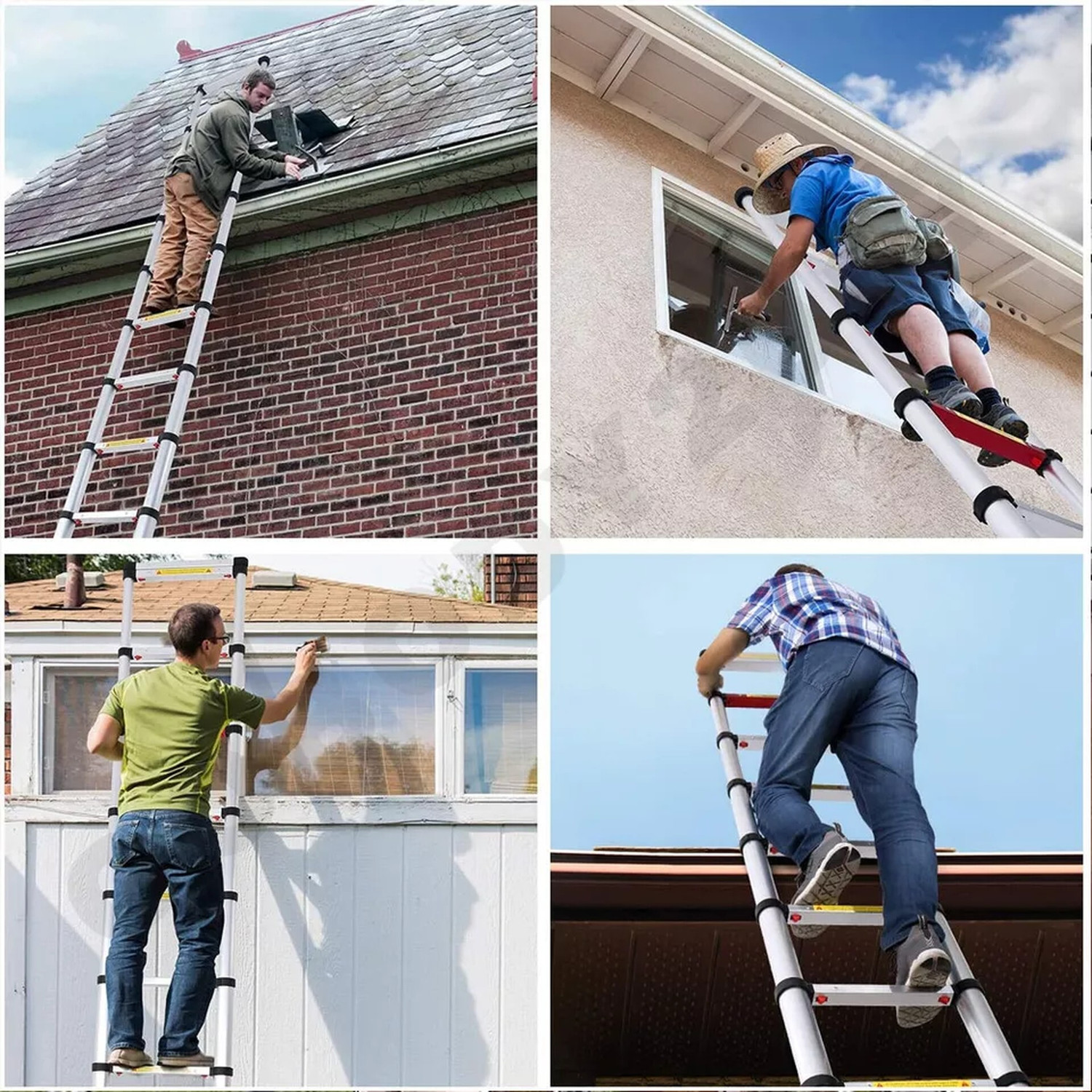 Image of Flipkart SmartBuy 13 Feet Portable Lightweight Compact Ultra Stable 3.8 Meter Telescopic Aluminium Ladder