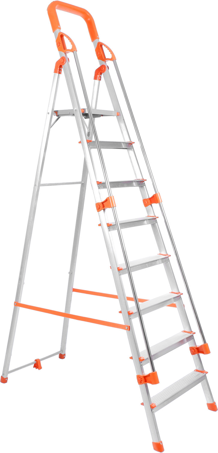 Image of Mizu Exel 8 Steps Ladder For Home With Aluminium Steps & Upto 300 Kgs Load Capacity Steel Ladder