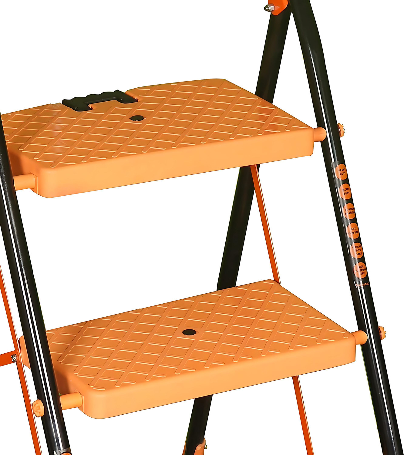 Image of PARASNATH 3 Step Ladder Heavy Duty Folding Ladder with Wide Steps Steel Ladder