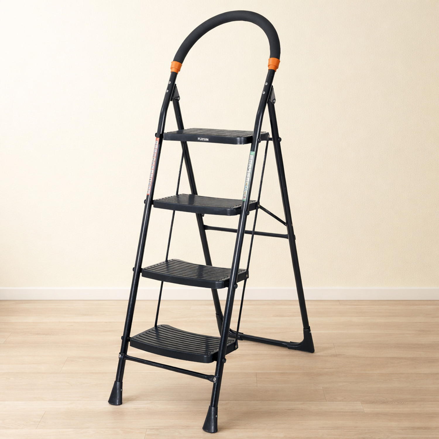 Image of FLIPZON Cameo 4-Step Heavy Duty Foldable Ladder for Home with Anti Skid Shoes Steel Ladder