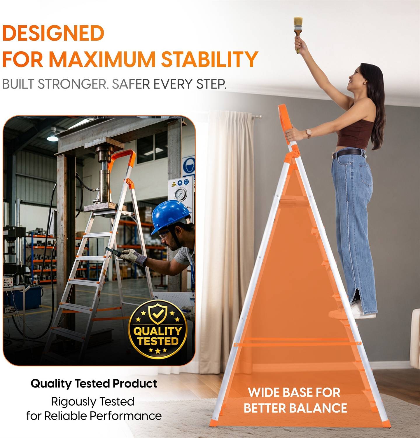 ProHome 8 Steps Aluminium Ladder with Anti Slip Shoes - Image 3