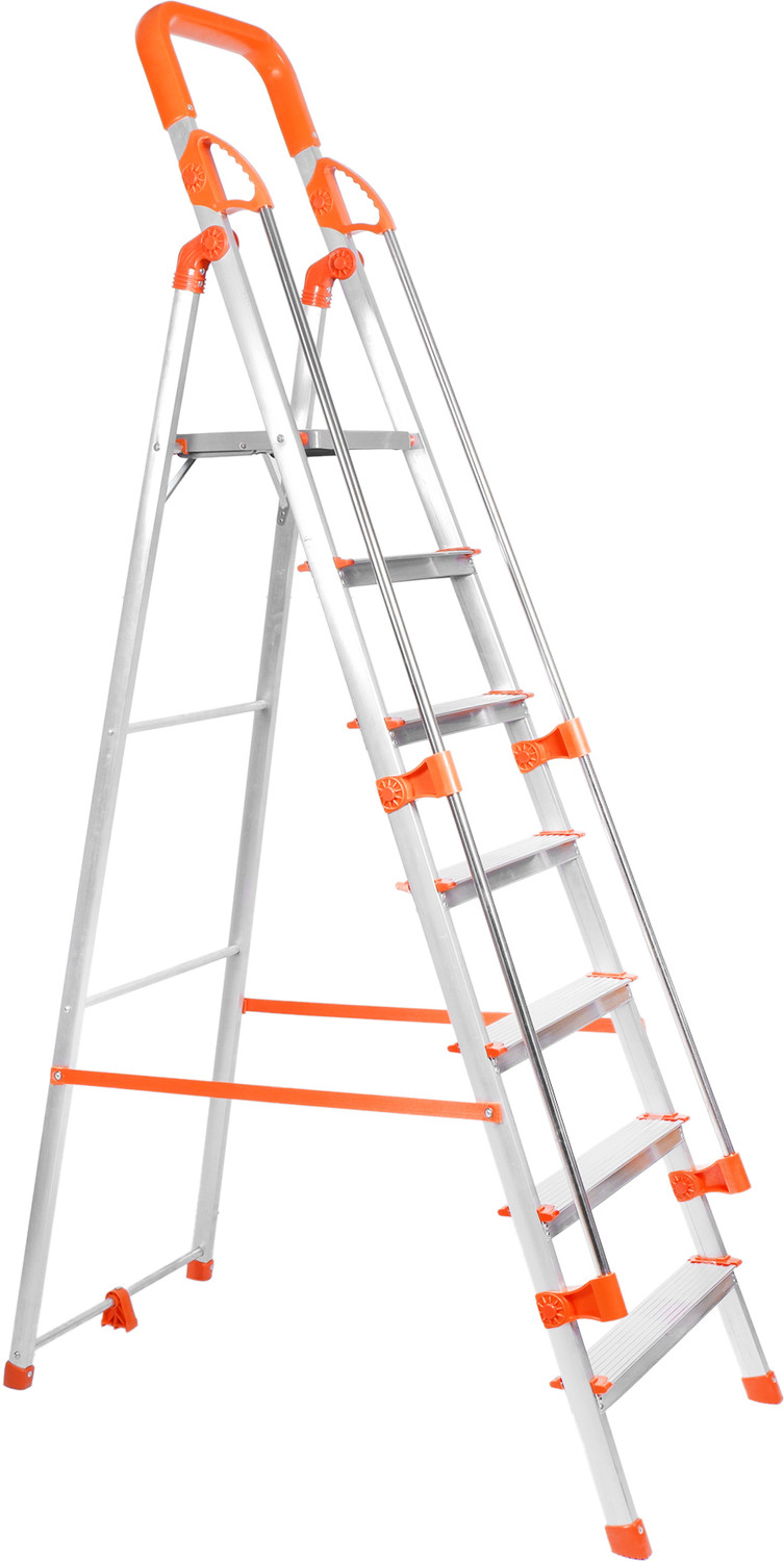 Image of Mizu Exel 7 Steps Ladder For Home With Aluminium Steps & Upto 300 Kgs Load Capacity Steel Ladder