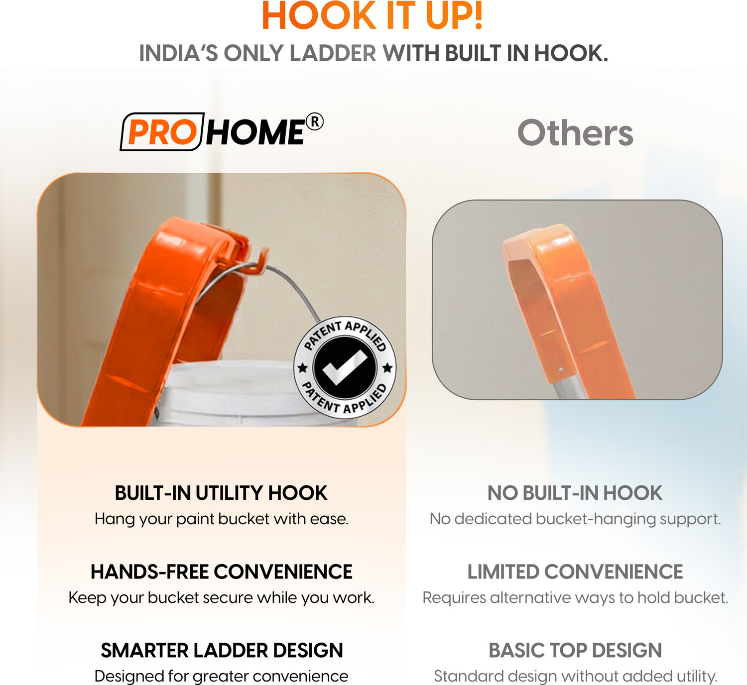 Image of ProHome 5 Steps Premium Heavy Platform Aluminum Ladder for Household with 5 Anti Skid shoes Aluminium Ladder
