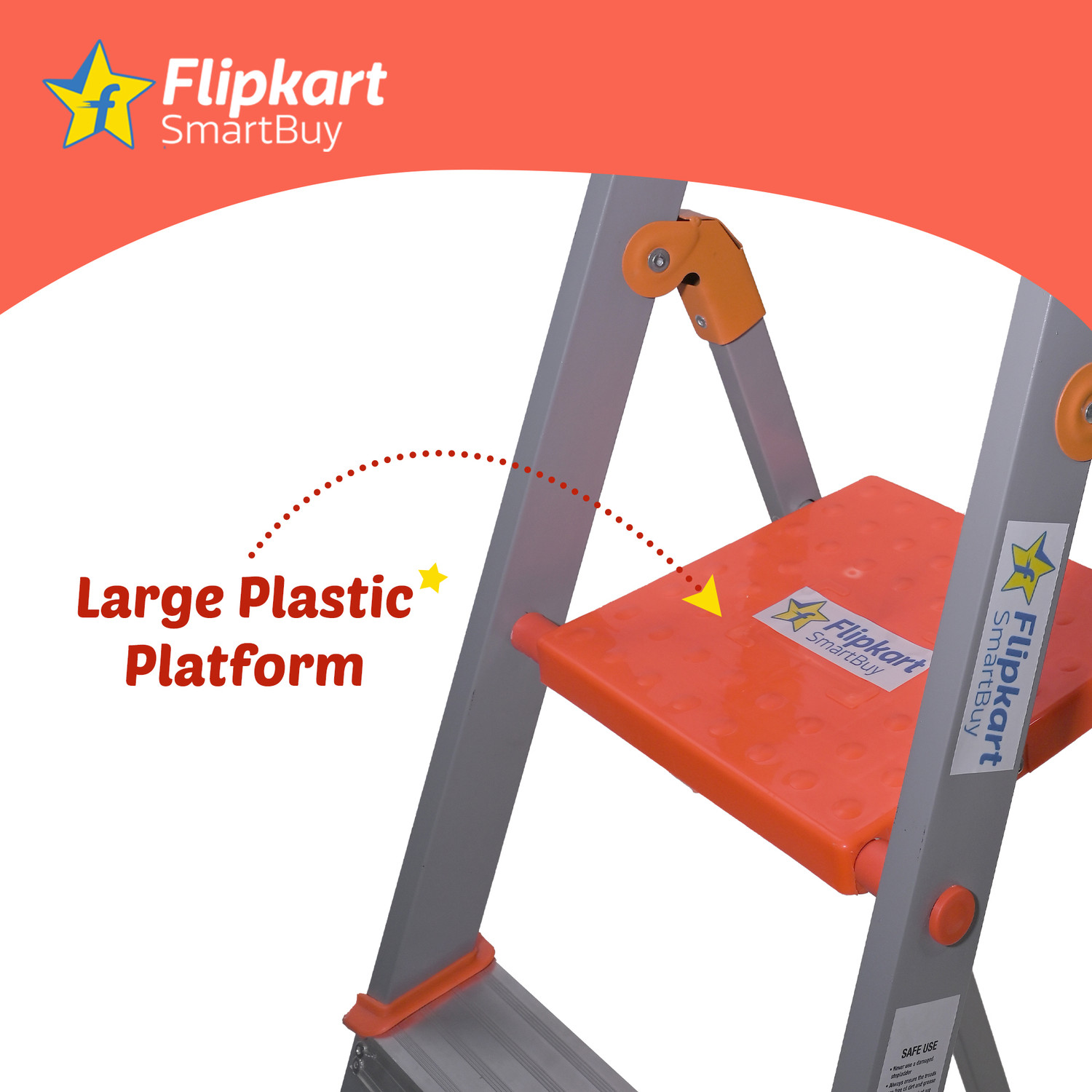 Image of Flipkart SmartBuy 5 Step Toolkit Hybrid Steel, Aluminium Ladder