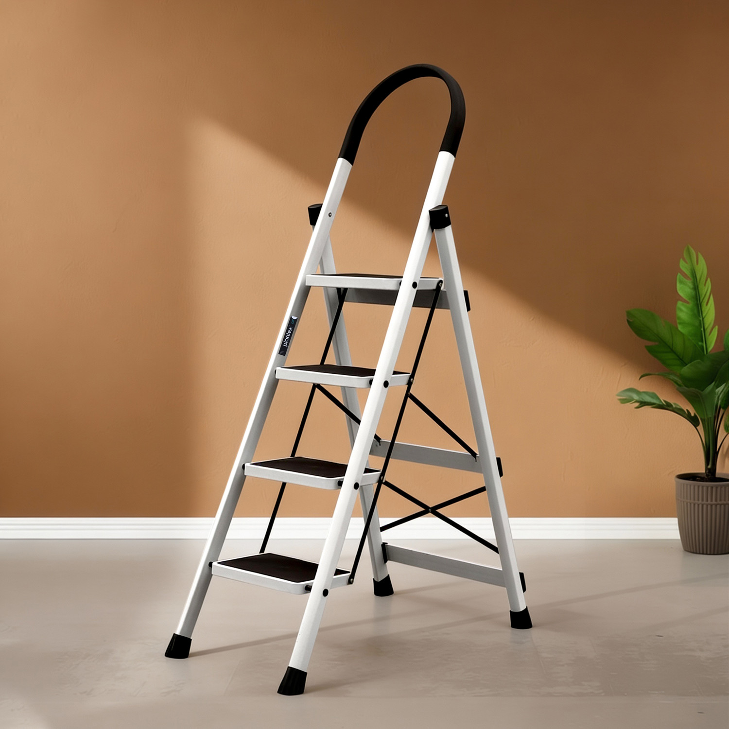 Image of Plantex Ladder for Home /Anti-Skid Strong Foldable Wide 4 Step Ladder /Minor Surface Marks Steel Ladder