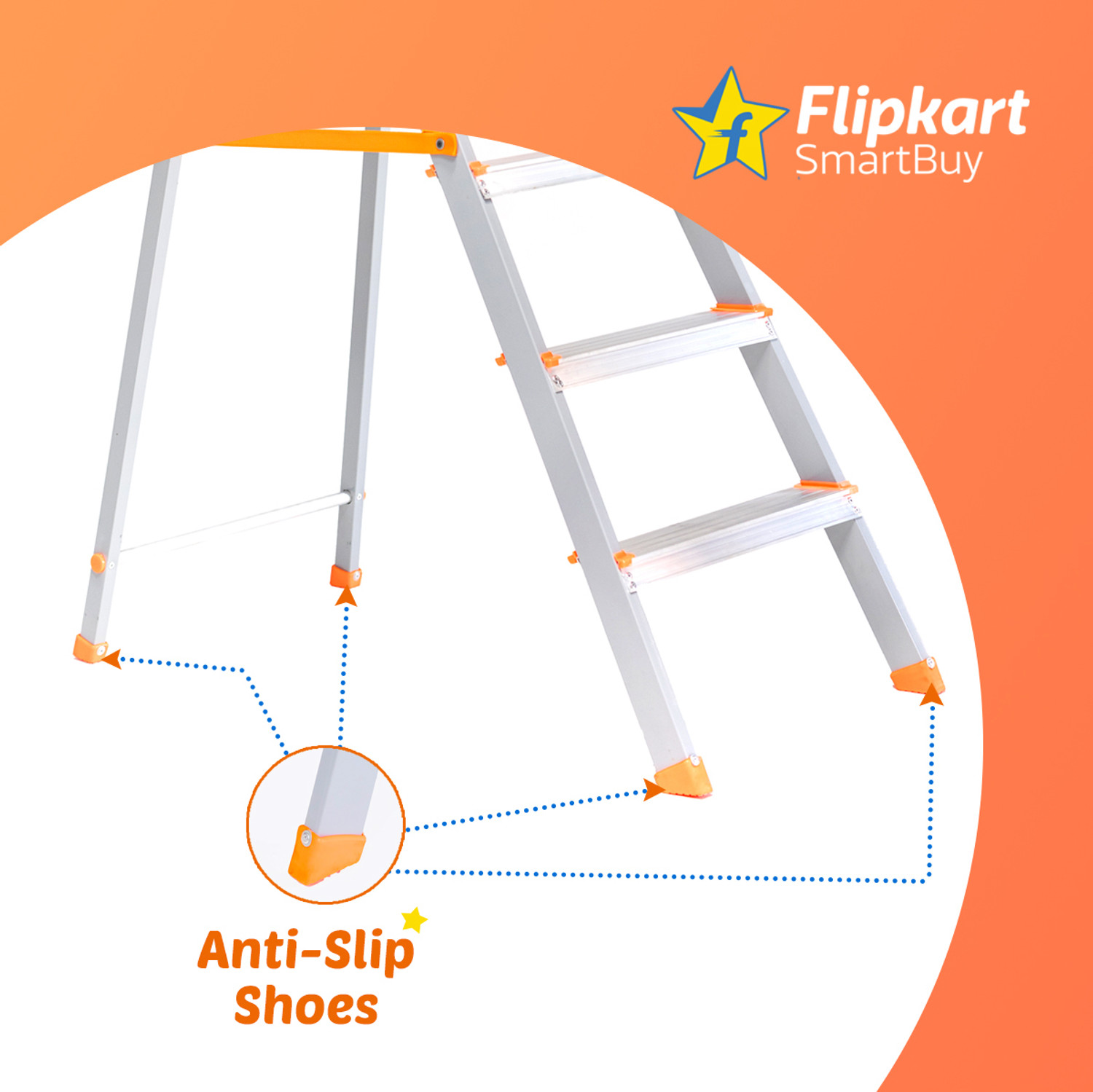 Image of Flipkart SmartBuy 5 Step Hybrid Aluminium Ladder