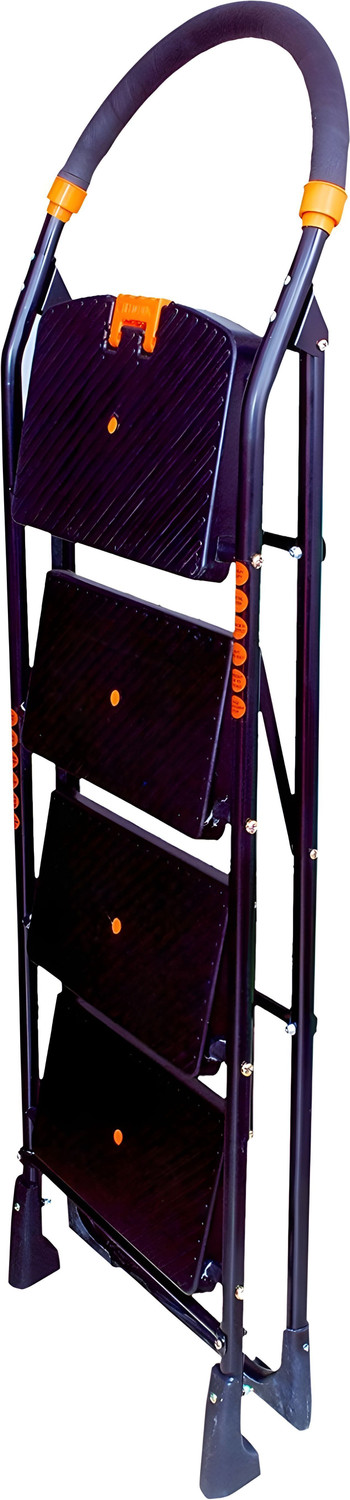 Image of PARASNATH 4 Step Black Diamond Ladder Folding Ladder Multi-Purpose Ladder Mild Steel Ladder